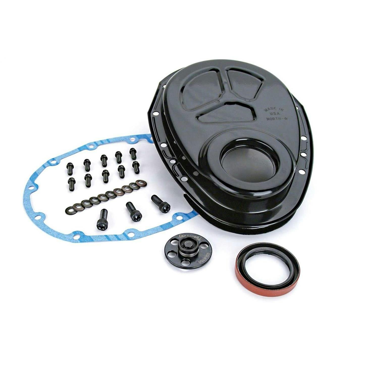 COMP Cams 208 1-Piece Thrust Plate Timing Cover Kit, Small Block Chevy