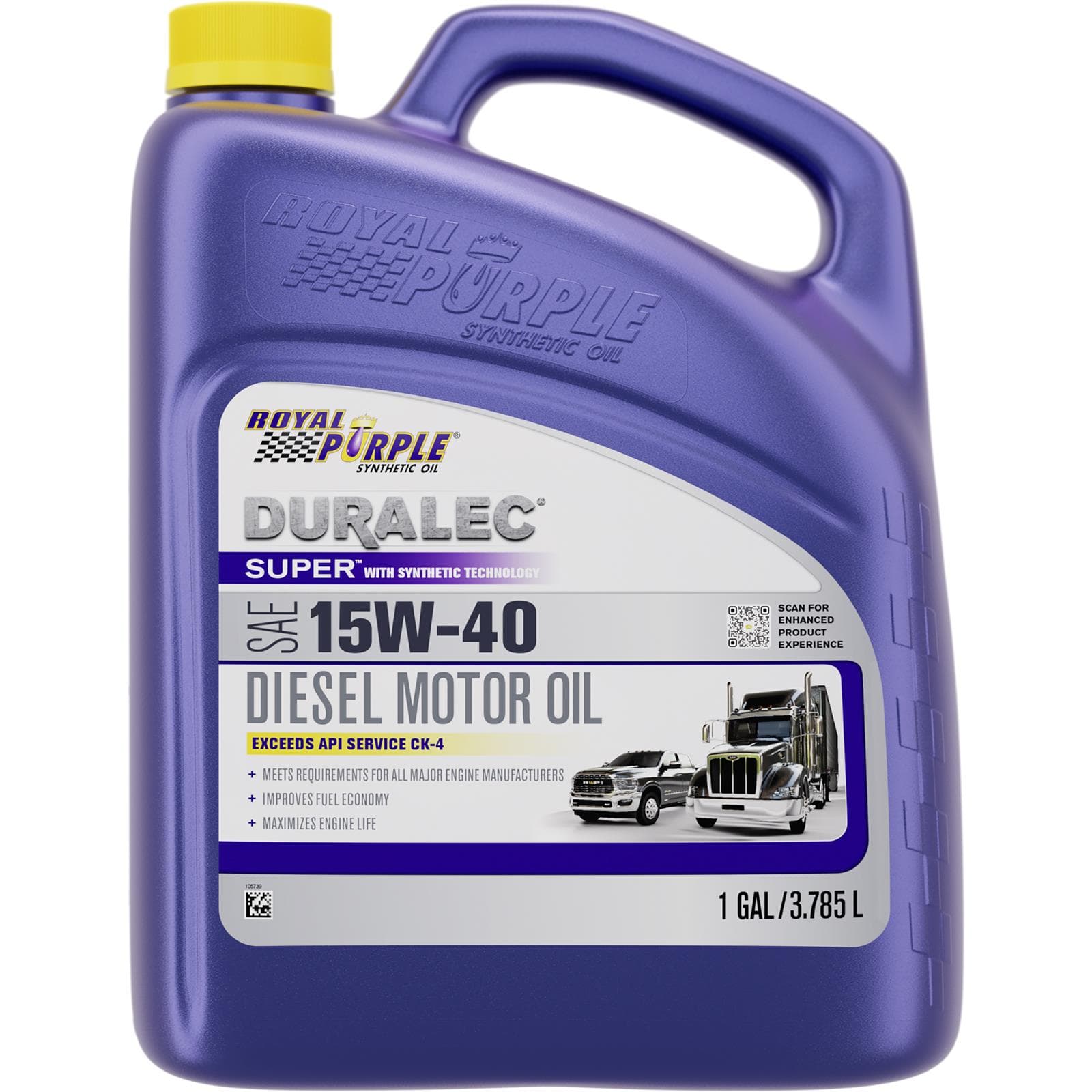 Royal Purple Duralec Super 15W40 Oil, API Service CK-4, 1 Gal