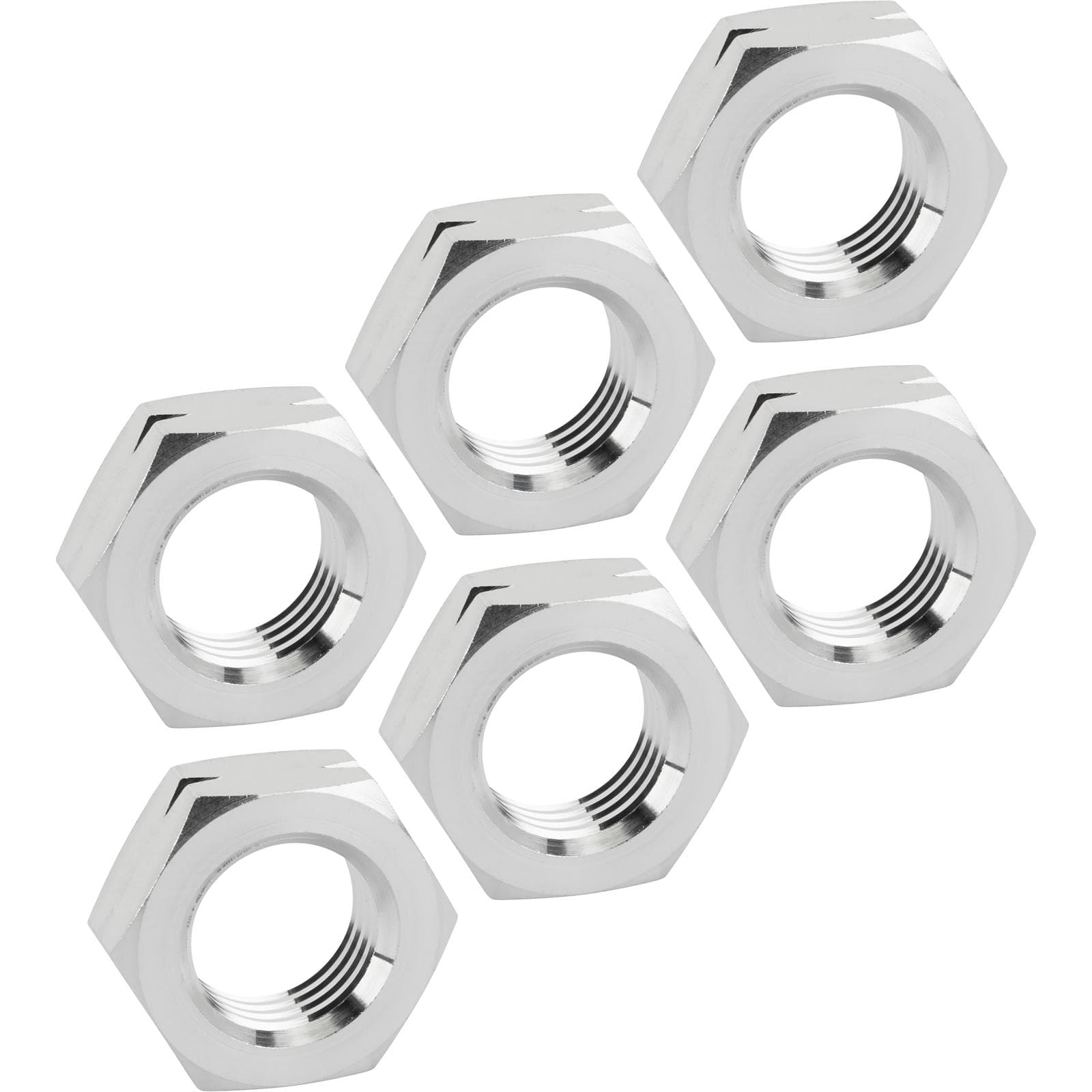 Aluminum Jam Nuts, 3/8-24 LH, Pack/6