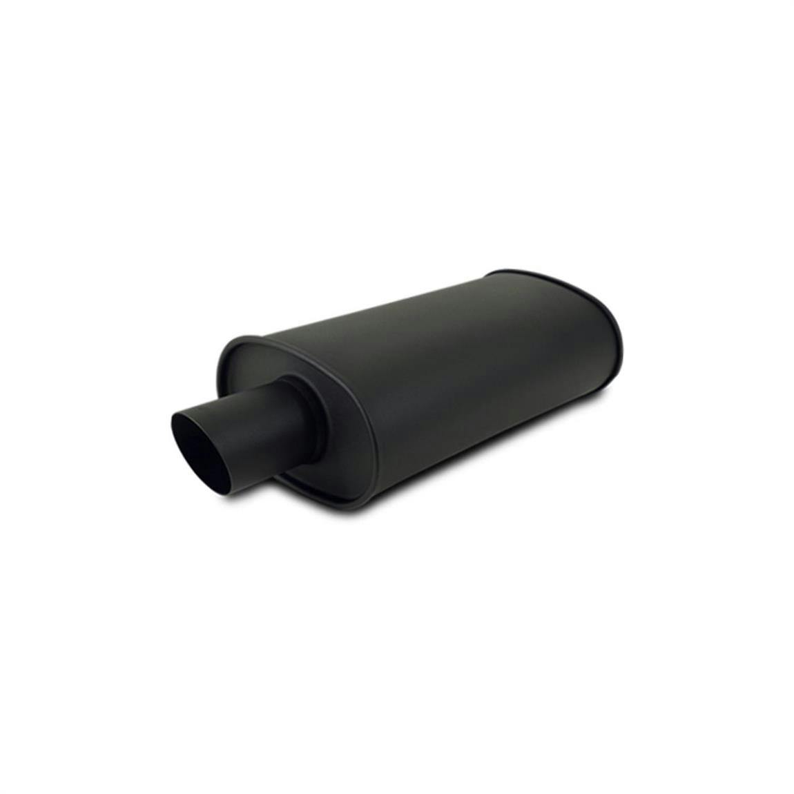 Vibrant Universal Single Exhaust Muffler, Flat Black