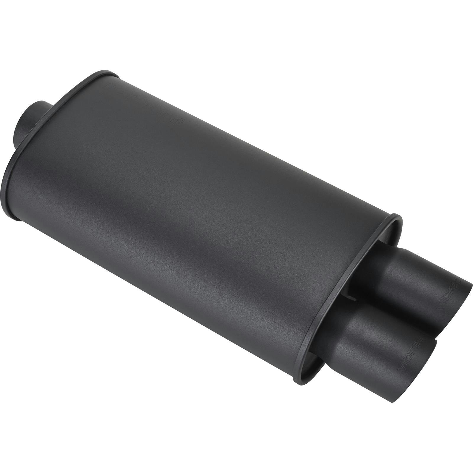 Vibrant 1148 Universal Dual Muffler, Flat Black, 2.50 Inch