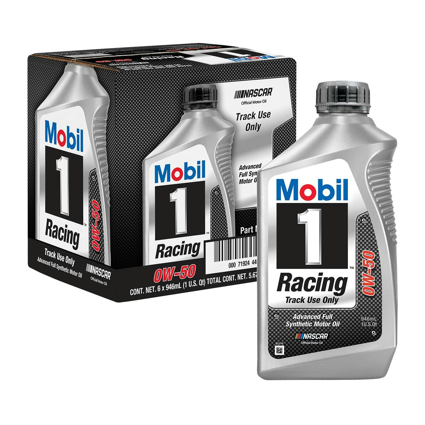 Mobil 1 Racing Full Synthetic Motor Oil 0W-50, 1 Quart, Case of 6