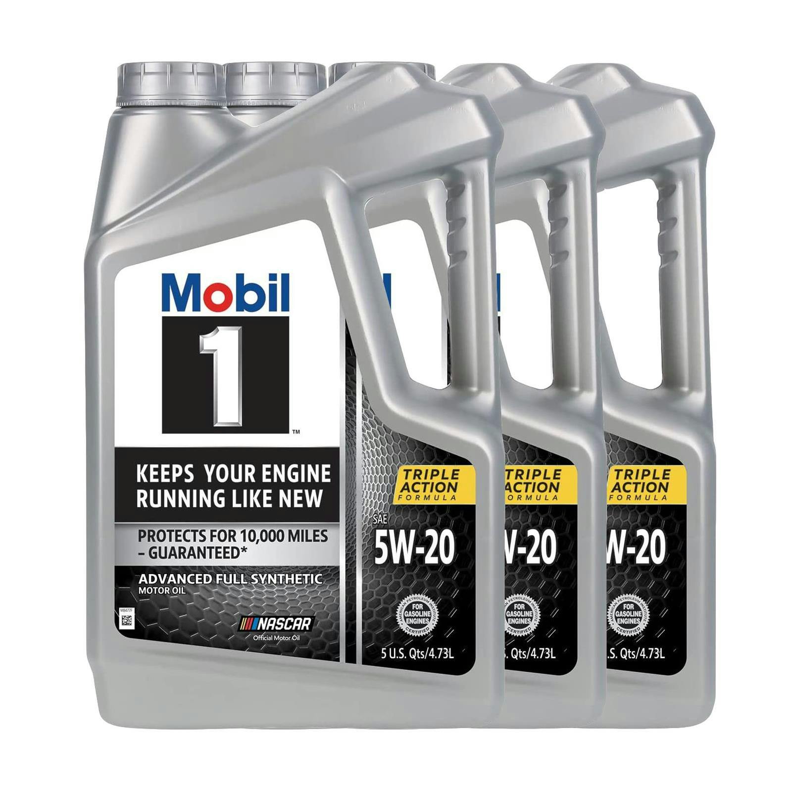 Mobil 1 120763 Advanced Full Synthetic Oil, 5W-20, 5 Qt, Case/3