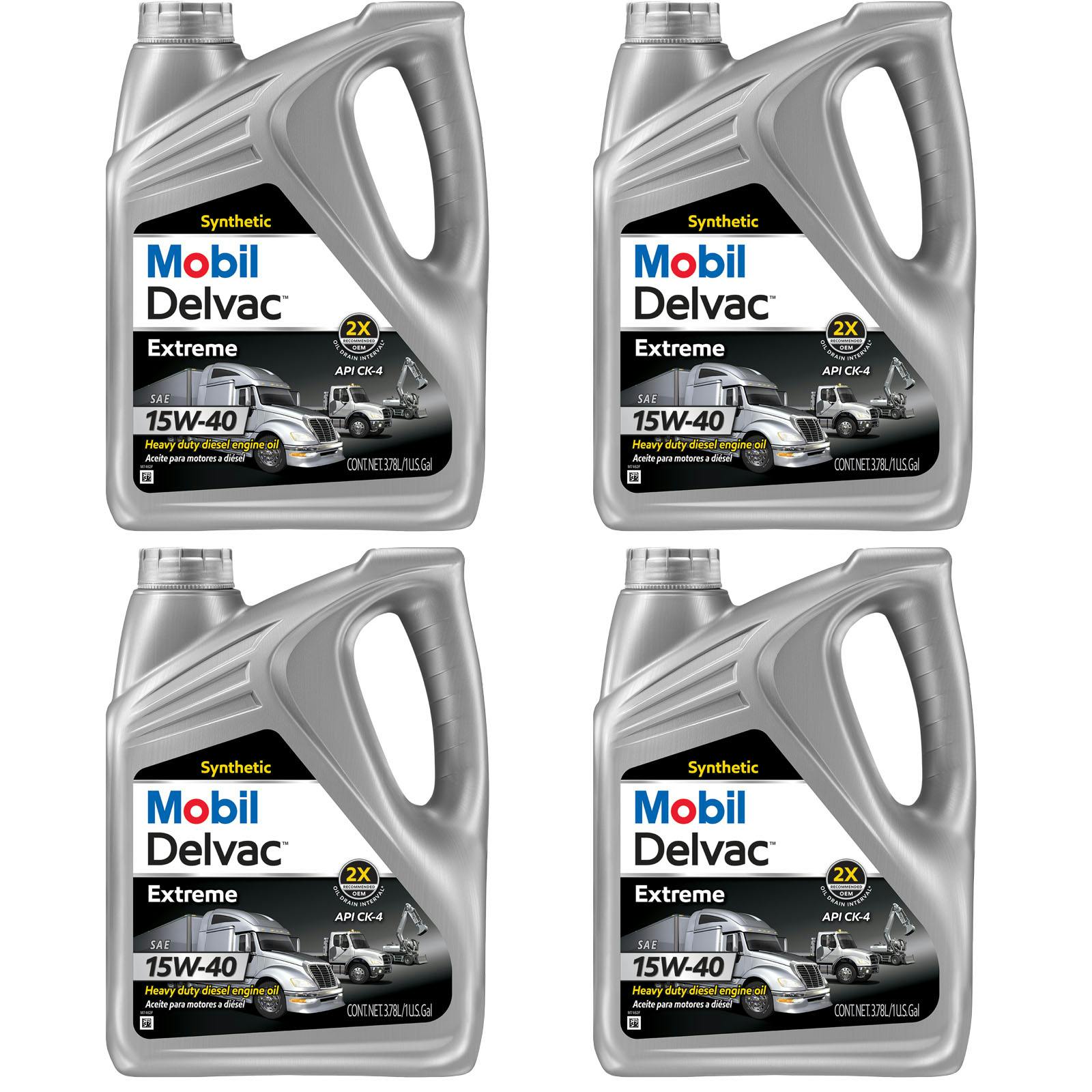 Mobil Delvac Extreme 122448 Premium Syn Diesel Oil, 15W-40 Case/4