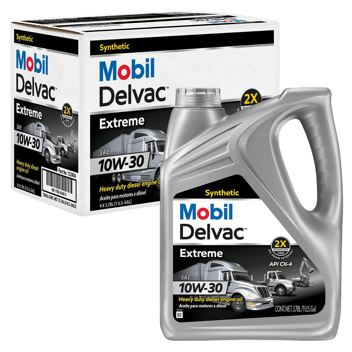 Mobil Delvac Extreme 122454 Diesel Engine Oil, 10W-30, 4 Gallons