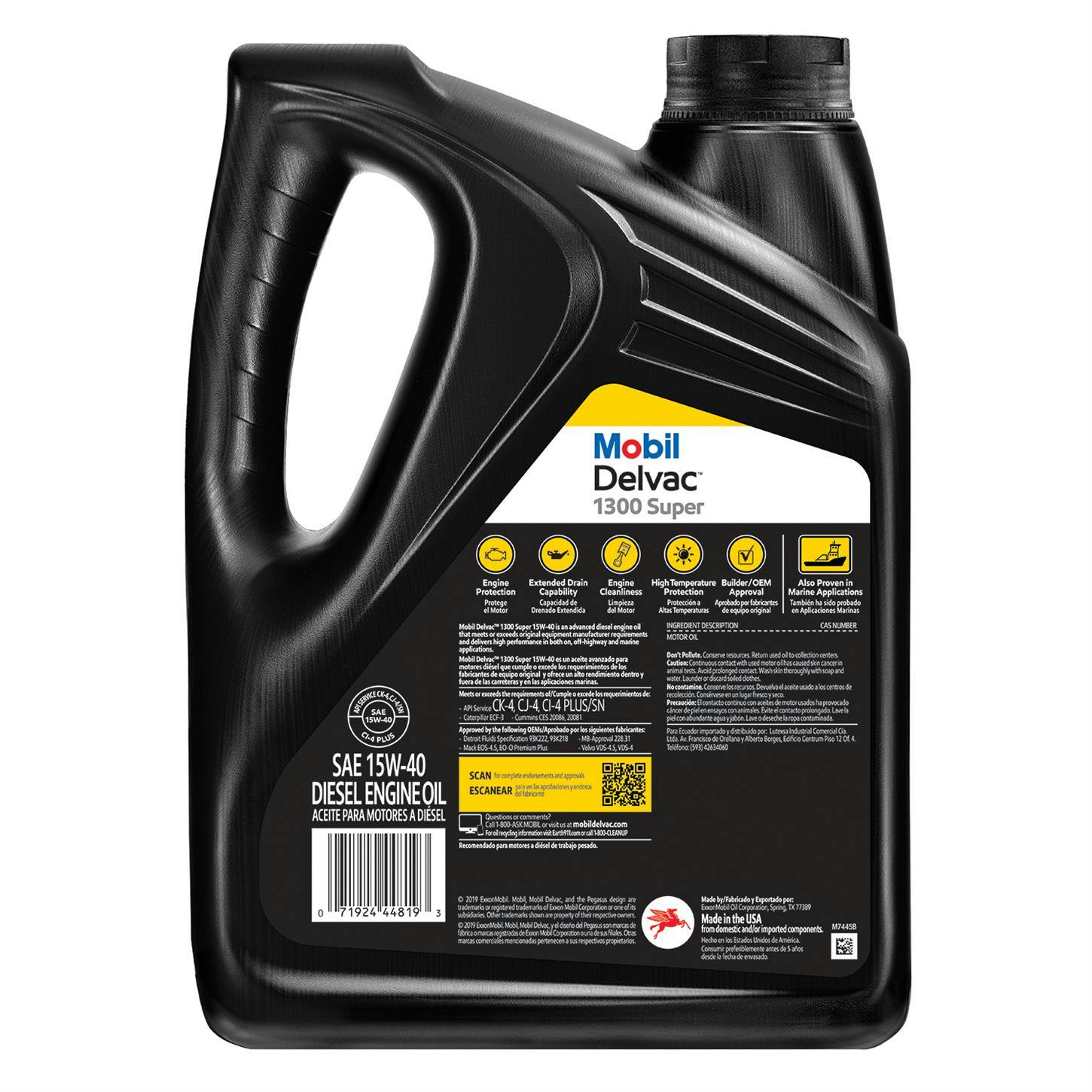 Mobil Delvac 1300 Super HD Syn Blend Diesel Oil 15W-40, 1 Gal