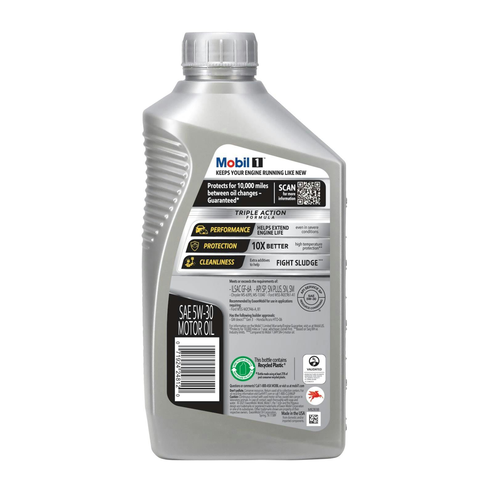 Mobil 1 124315 Advanced Full Synthetic Motor Oil, 5W30, 6 Quarts