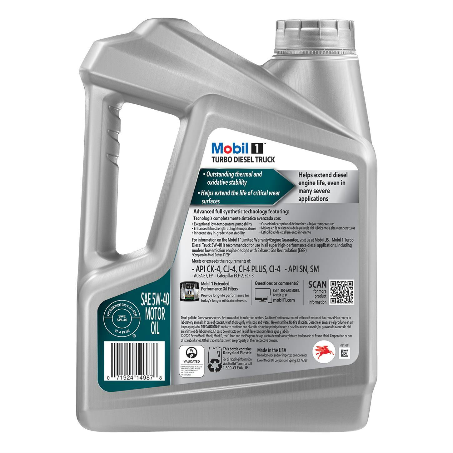 Mobil 1 127097 Turbo Diesel Truck Oil 5W-40, 1 Gallon