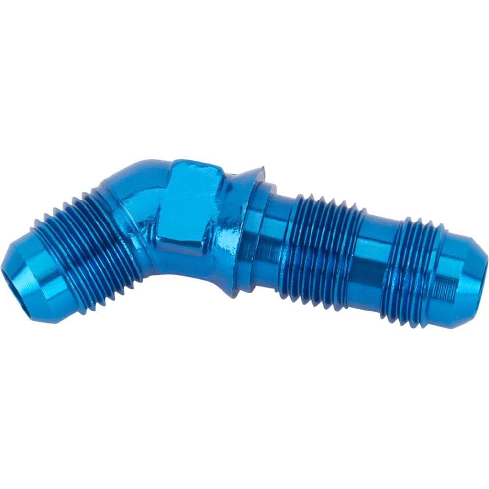 Aluminum Flare Bulkhead Fitting, 45 Degree, -6 AN