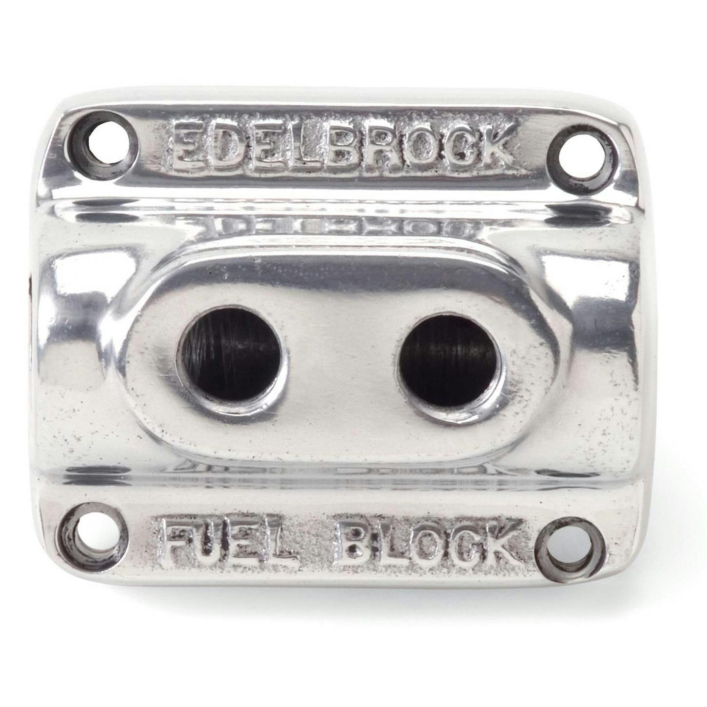 Edelbrock 12801 Polished 2-Carb Fuel Block
