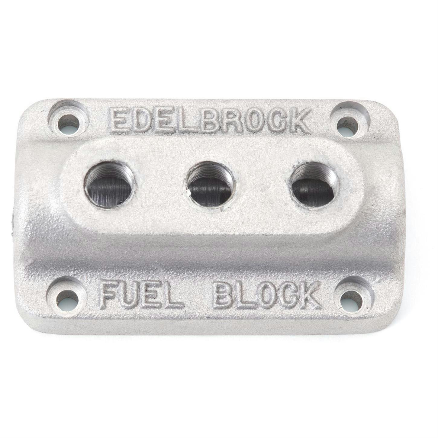 Edelbrock 1285 Fuel Distribution Block , Rectangular, Cast Aluminum