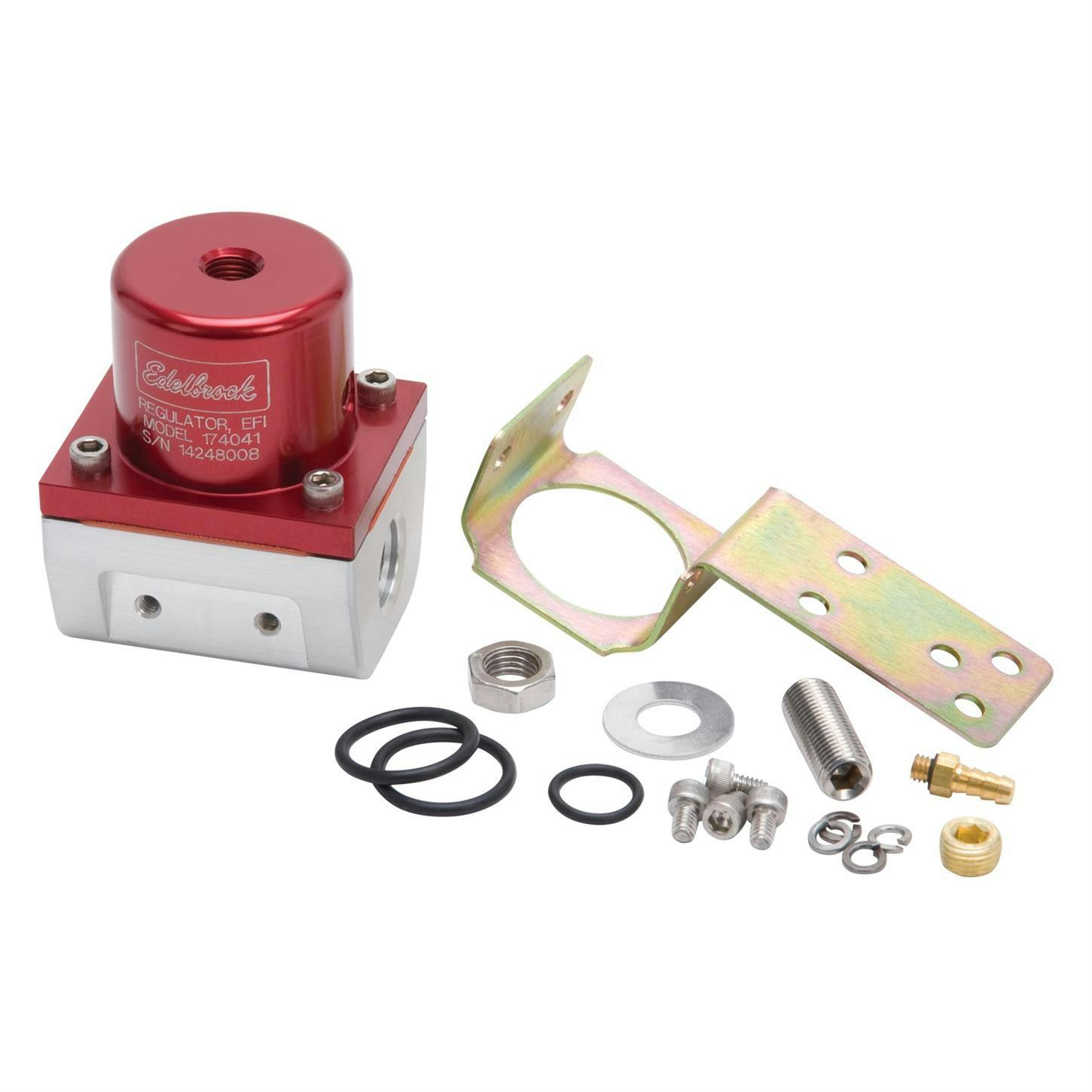 Edelbrock 174041 Fuel Pressure Regulator, Red Anodized, -6 AN