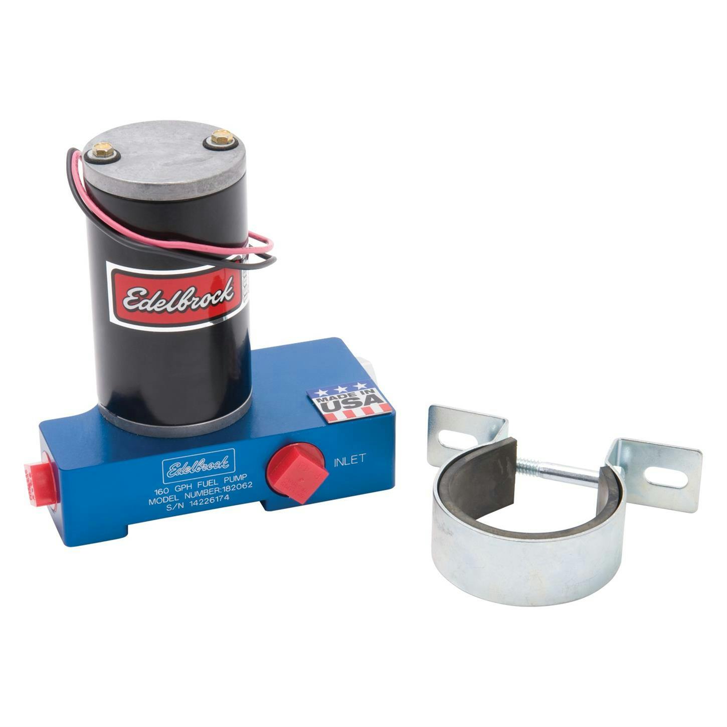 Edelbrock 182062 Quiet-Flo Electric Fuel Pump, Carb, 160 GPH, Blu