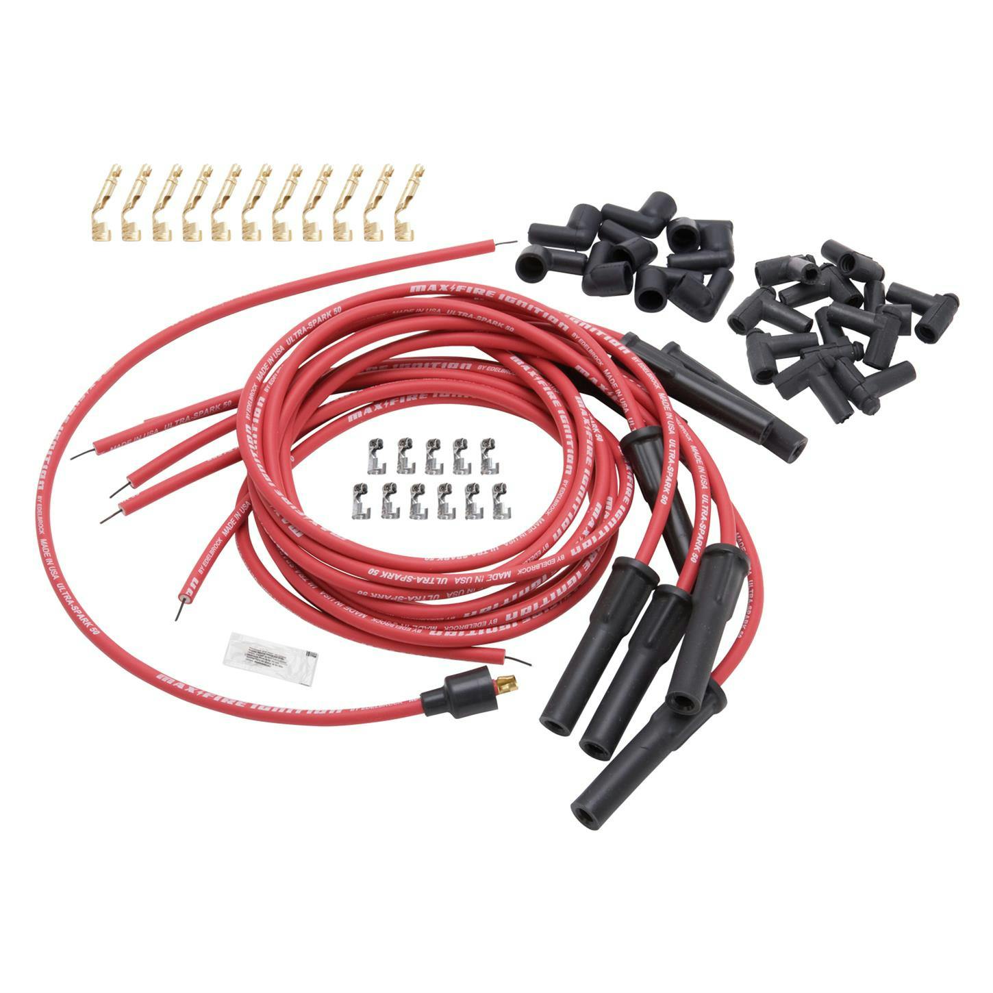 Edelbrock 22710 Max-Fire Ultra-Spark Plug Wire Set, Red
