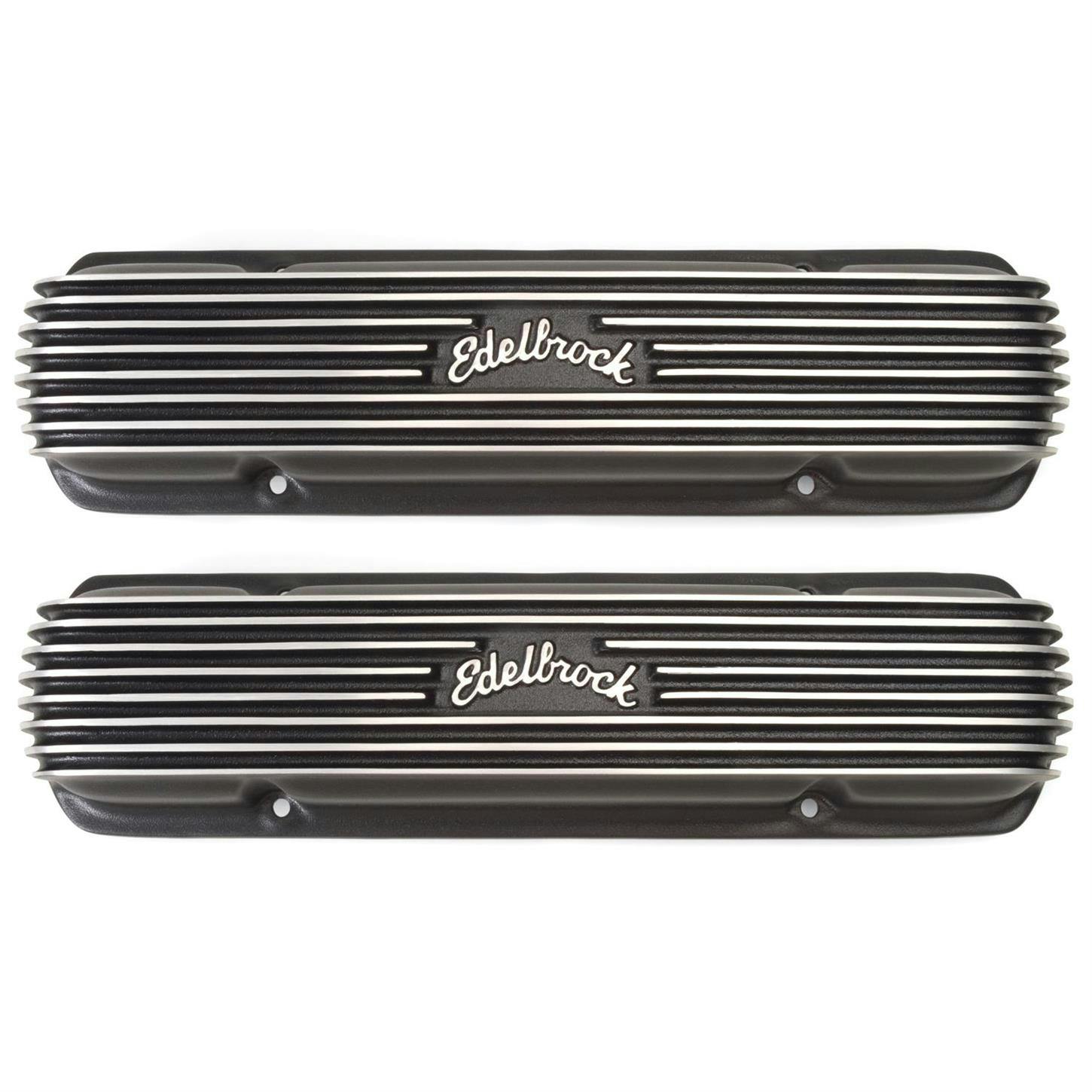 Edelbrock 41303 Classic Series Valve Cover Set, Aluminum, Pontiac V8
