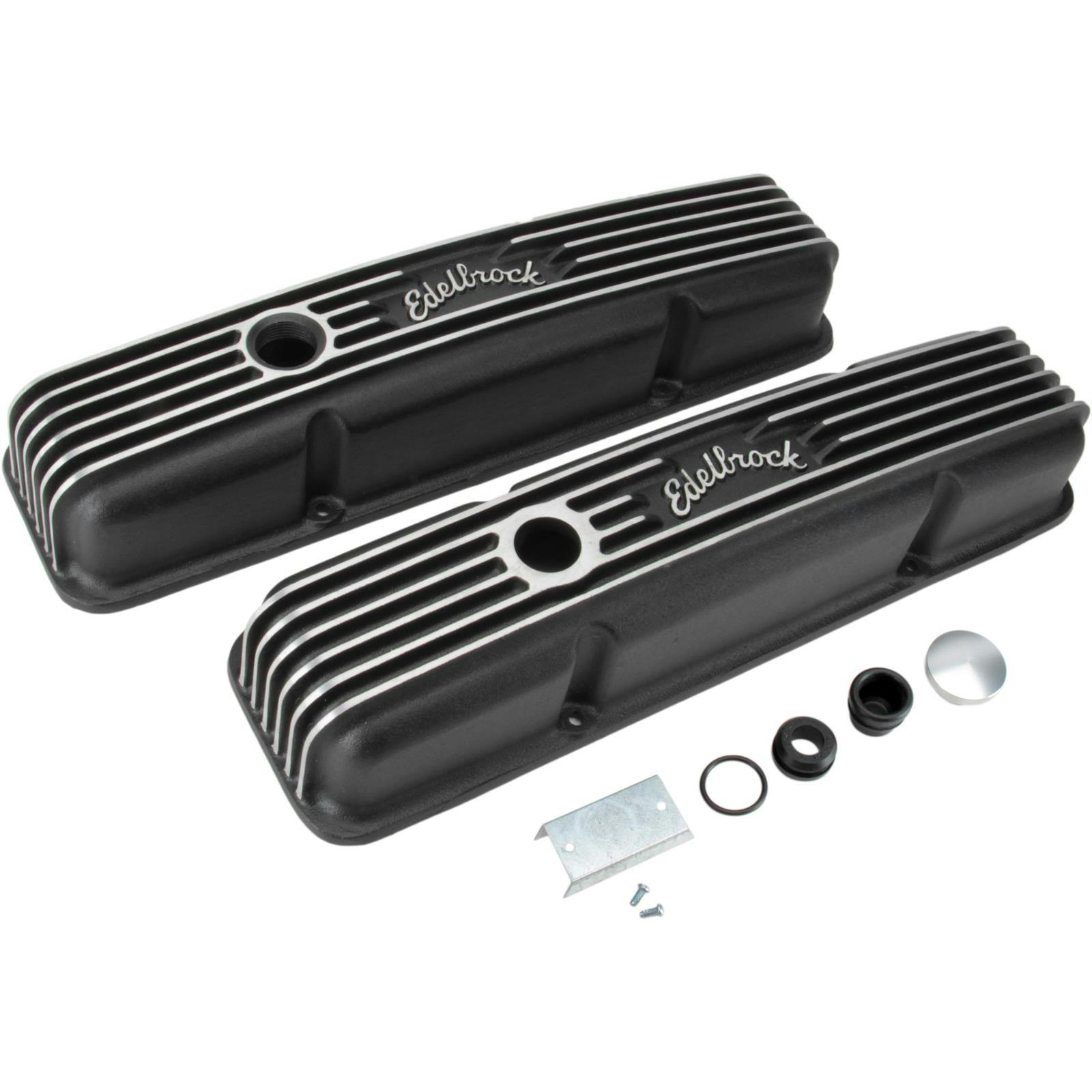Edelbrock 41443 Classic Series Valve Cover Set, Small Block Chevy