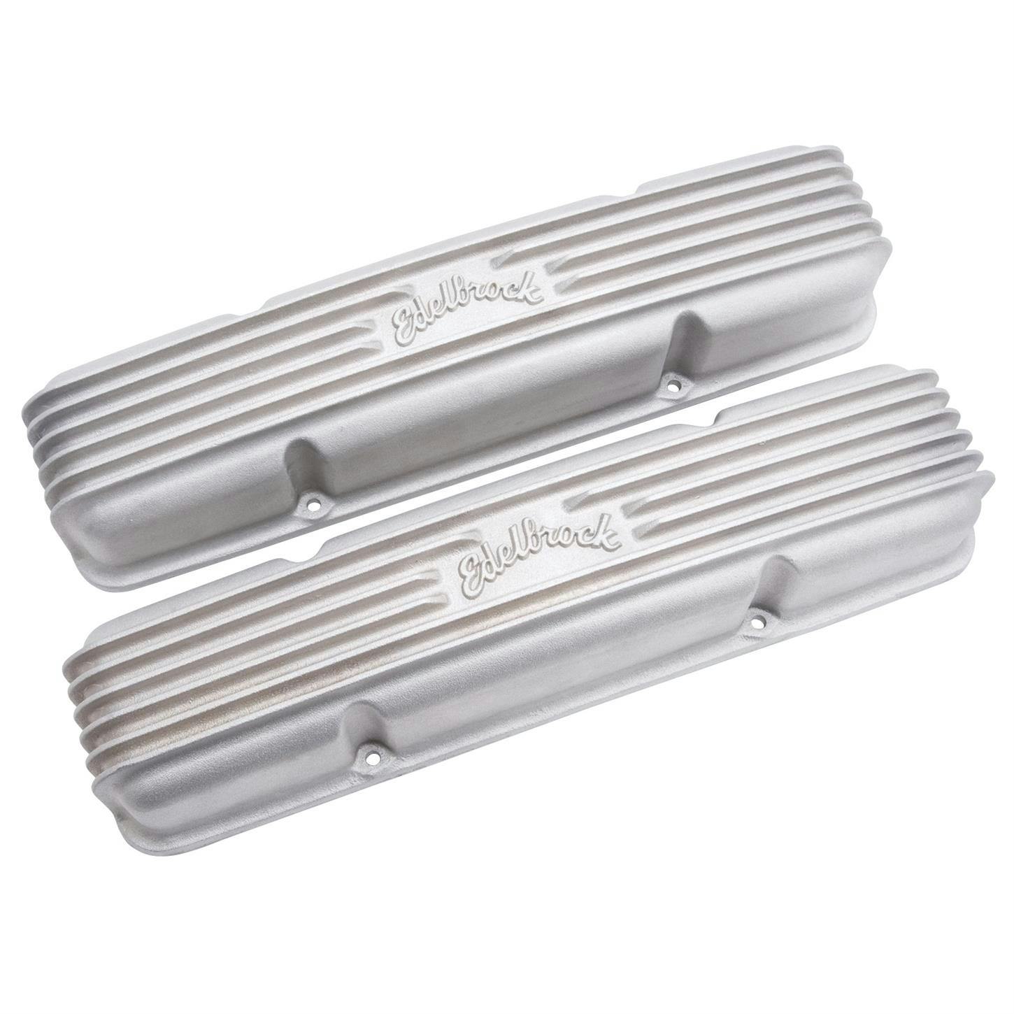Edelbrock 41459 Classic Small Block Chevy Valve Cover, Satin