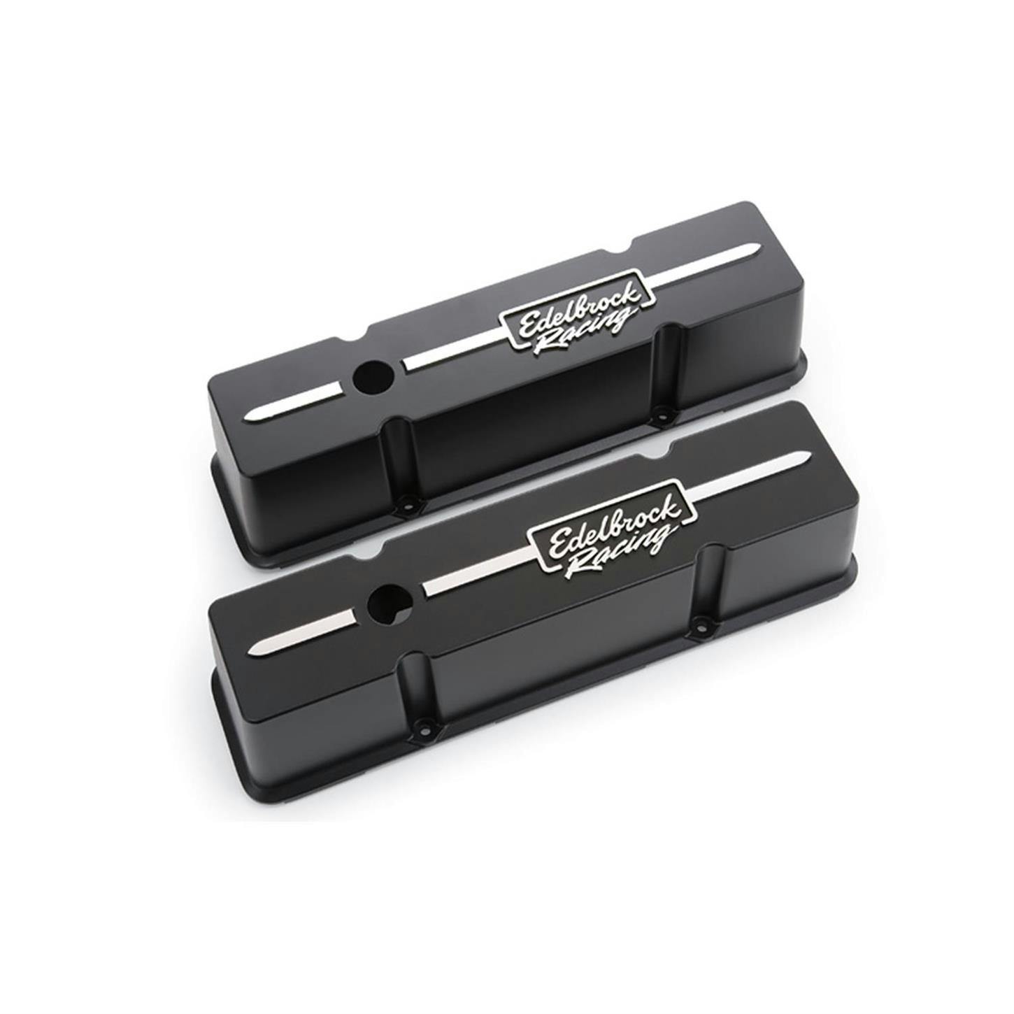 Edelbrock 41643 Racing Series Valve Cover Set, Small Block Chevy