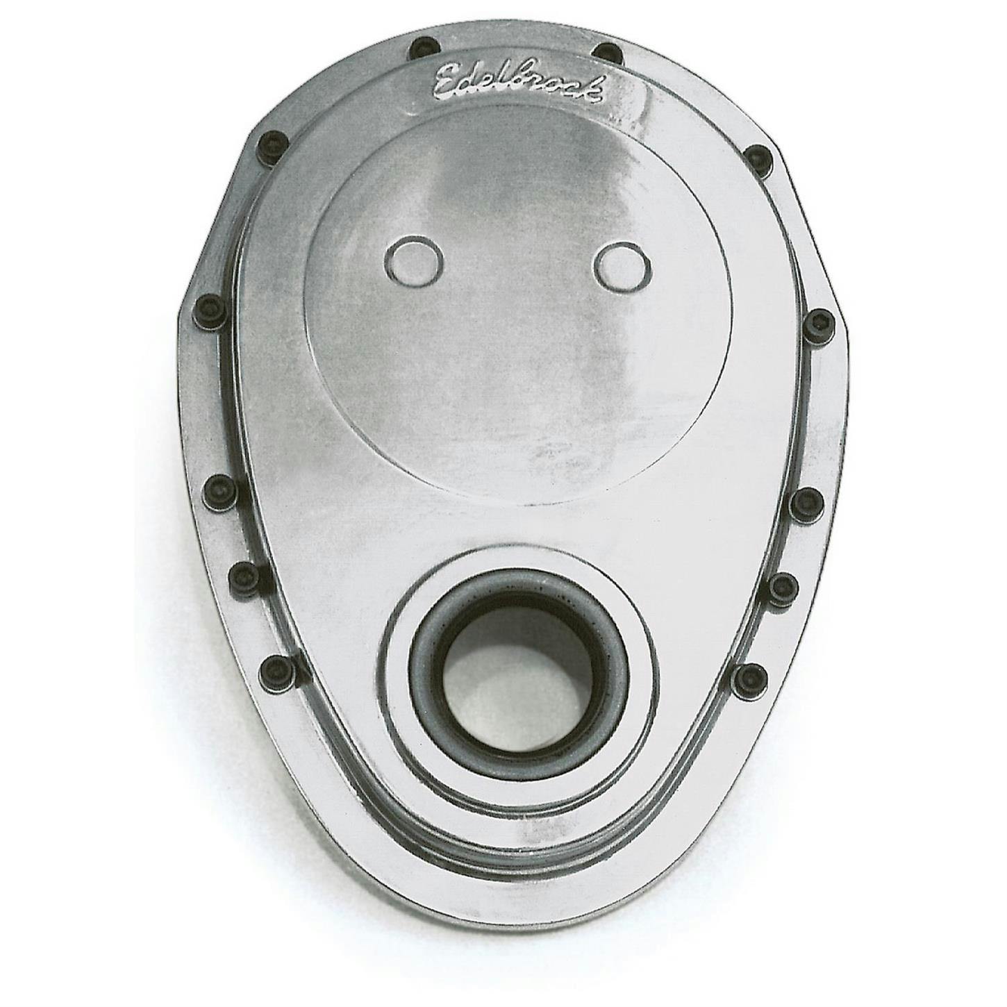 Edelbrock 4240 Aluminum Timing Cover, Polished, Small Block Chevy