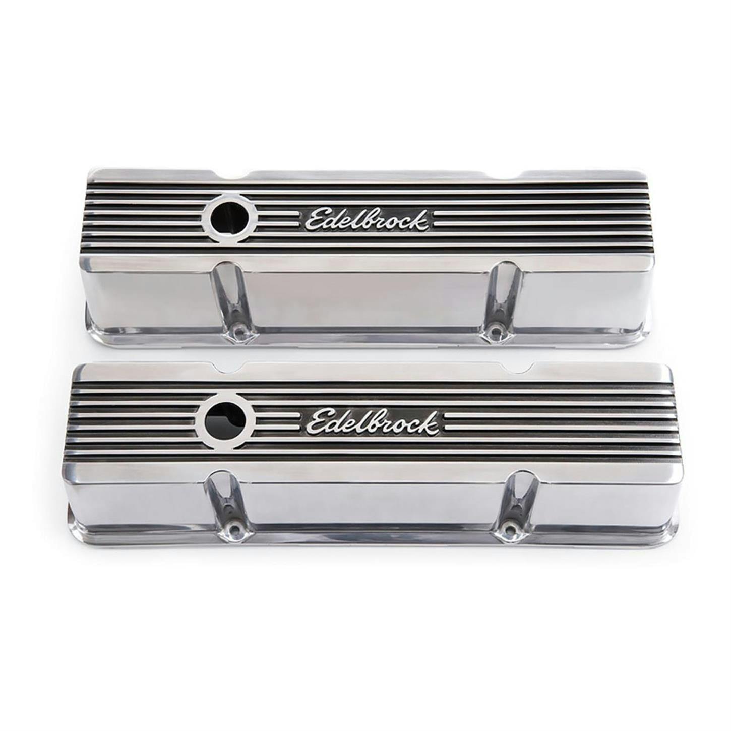 Edelbrock 4263 Elite Series Valve Cover Set, Small Block Chevy
