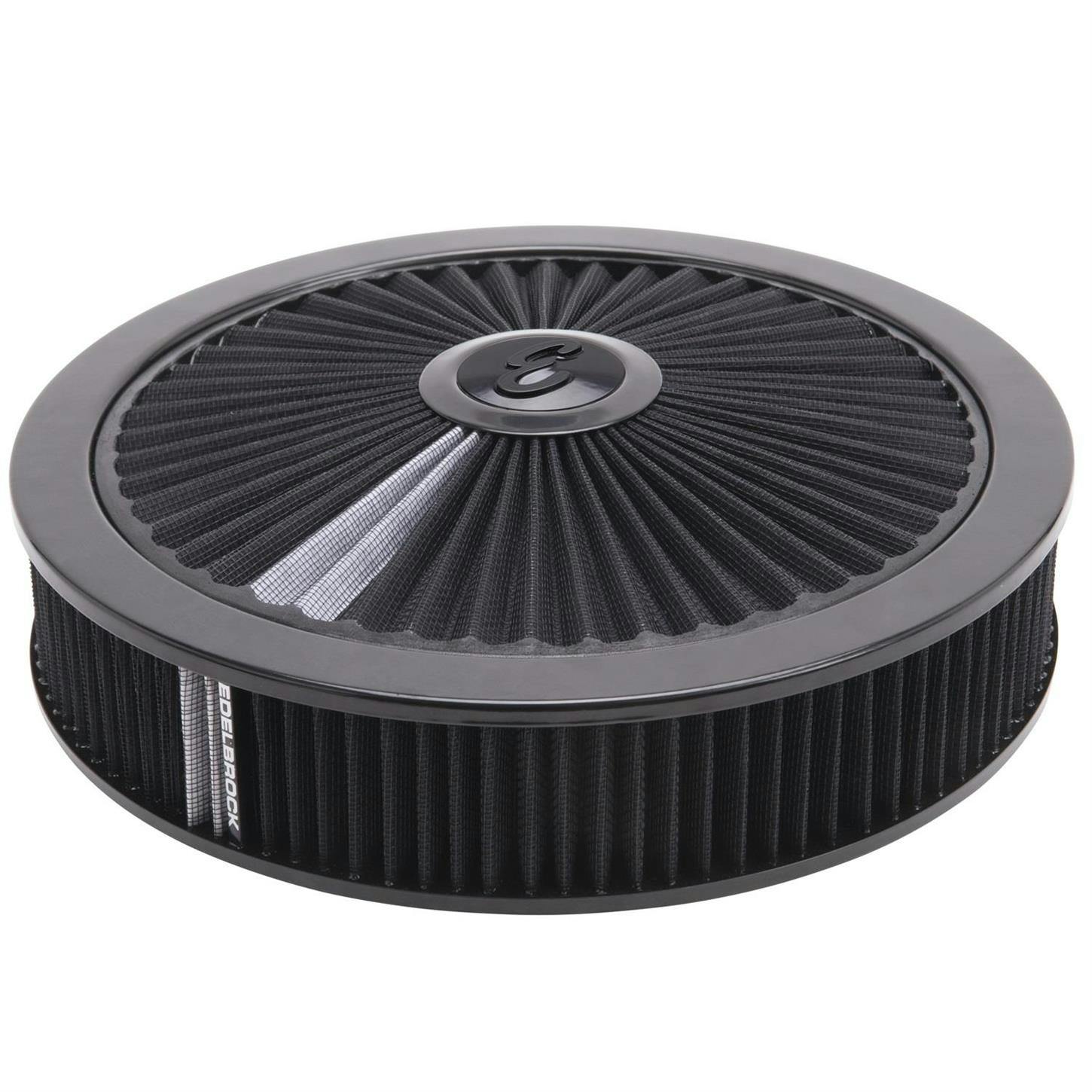 Edelbrock 43662 Pro-Flo High Flow Air Cleaner Assembly,Round,3in.,Blk