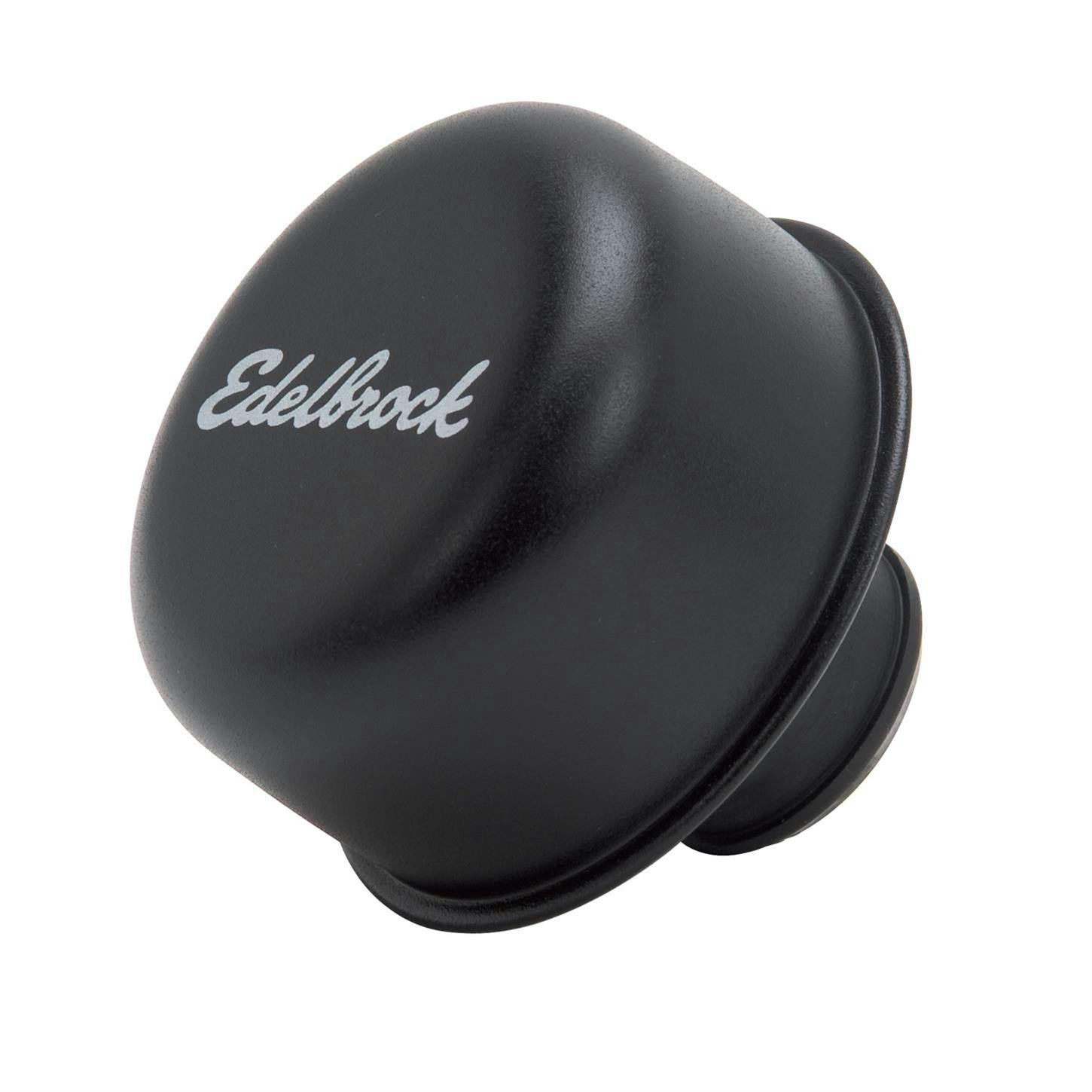 Edelbrock 4403 Oil Breather Cap, Steel, Black, Push-In