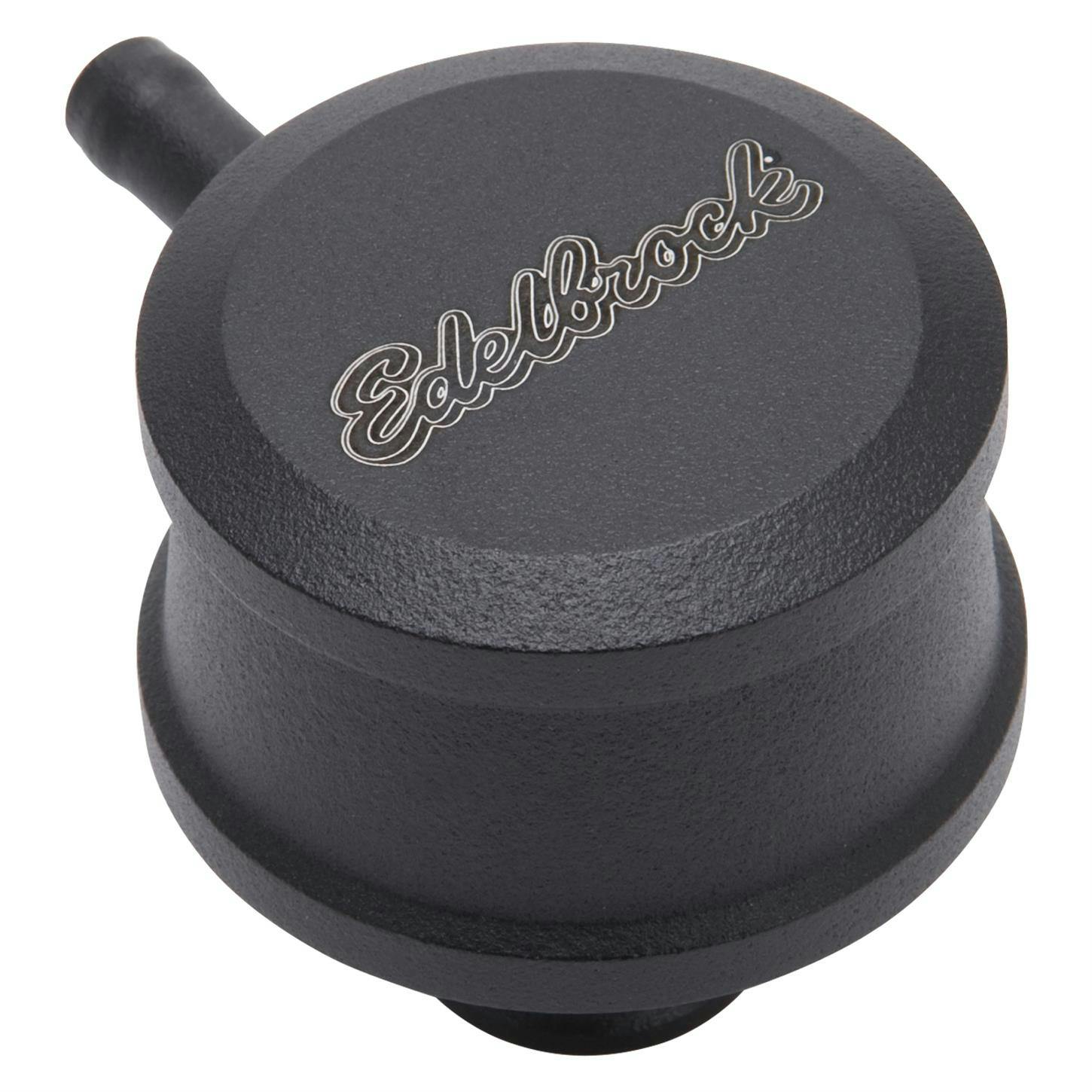 Edelbrock 4406 Round Push-In Breather PCV, Billet Aluminum, Black