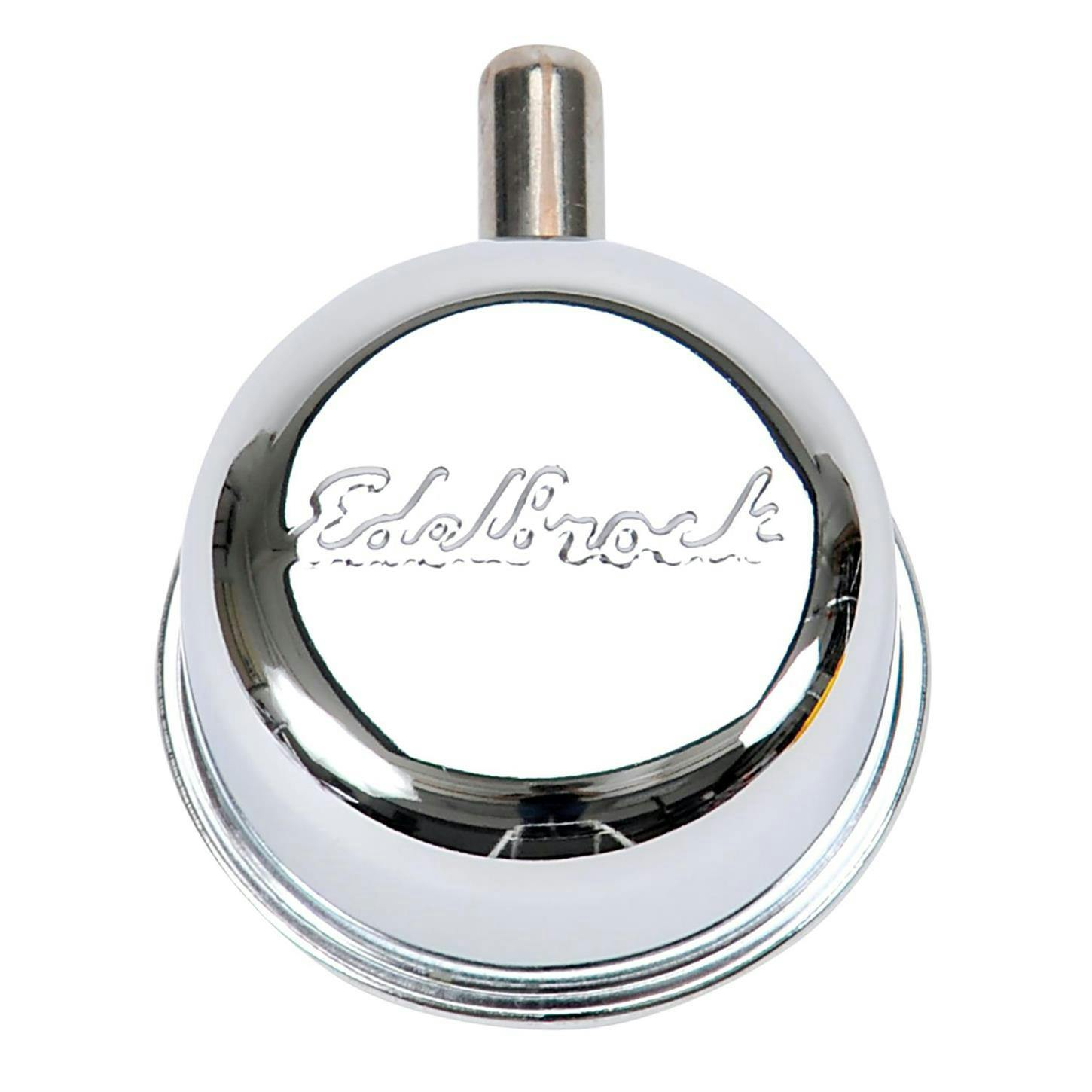 Edelbrock 4410 Oil Breather Cap, Round, Steel, Chrome, Push In