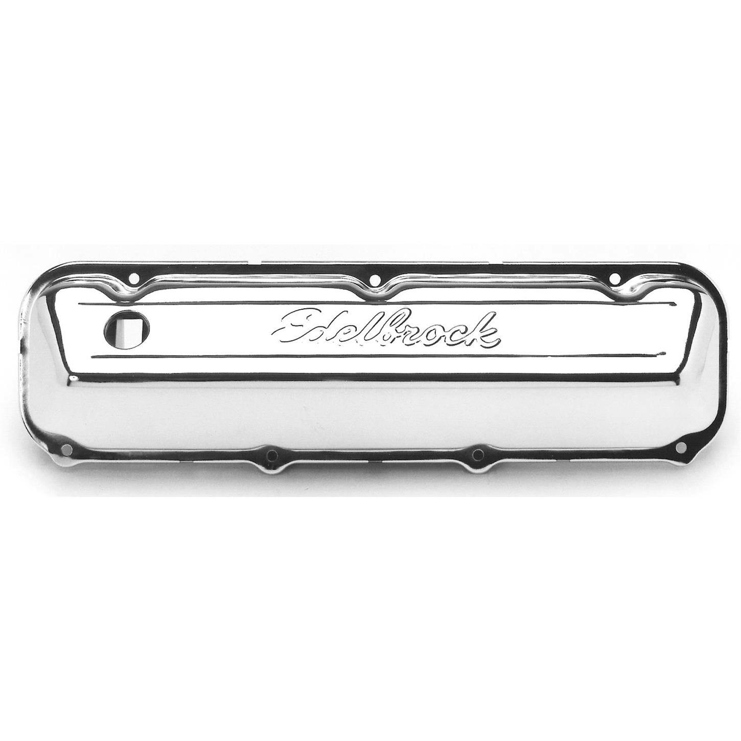 Edelbrock 4463 Signature Series Chrome Valve Cover Set, 385 BB Ford