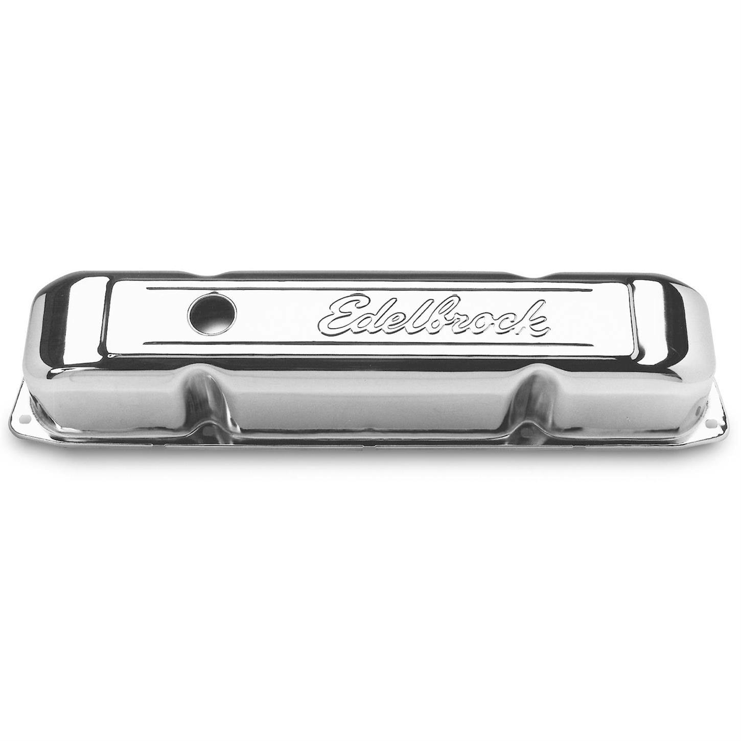 Edelbrock 4491 Signature Series Chrome Valve Cover Set, BB Mopar
