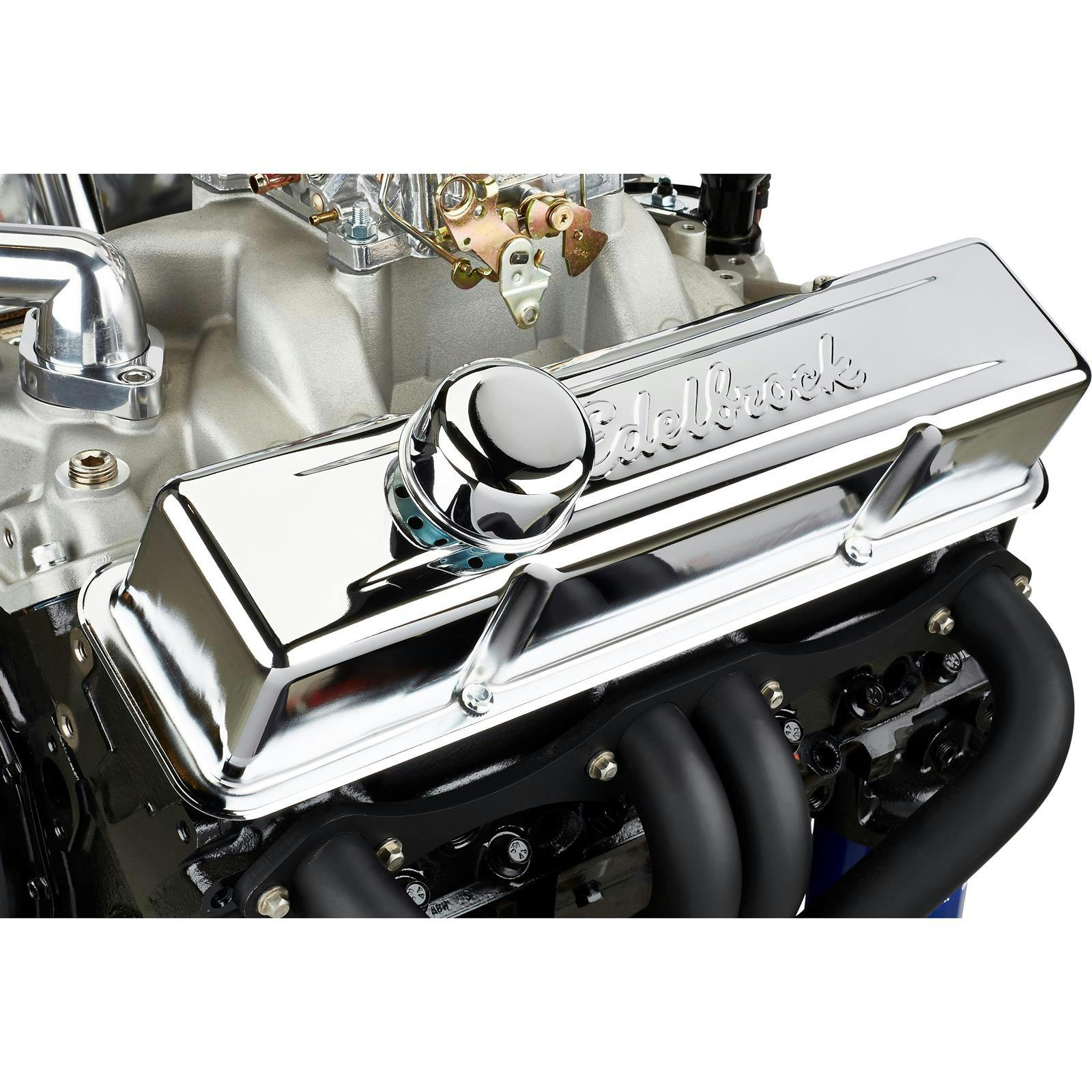 Edelbrock 4649 Signature Series Chrome Valve Cover Set, SB Chevy