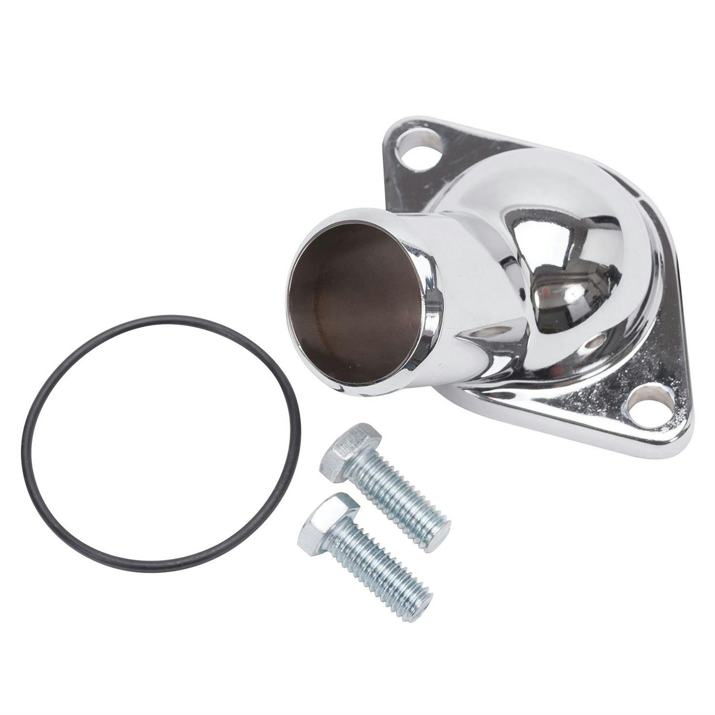 Edelbrock 4809 15 Degree Chrome Aluminum Waterneck, Chevy V6/V8
