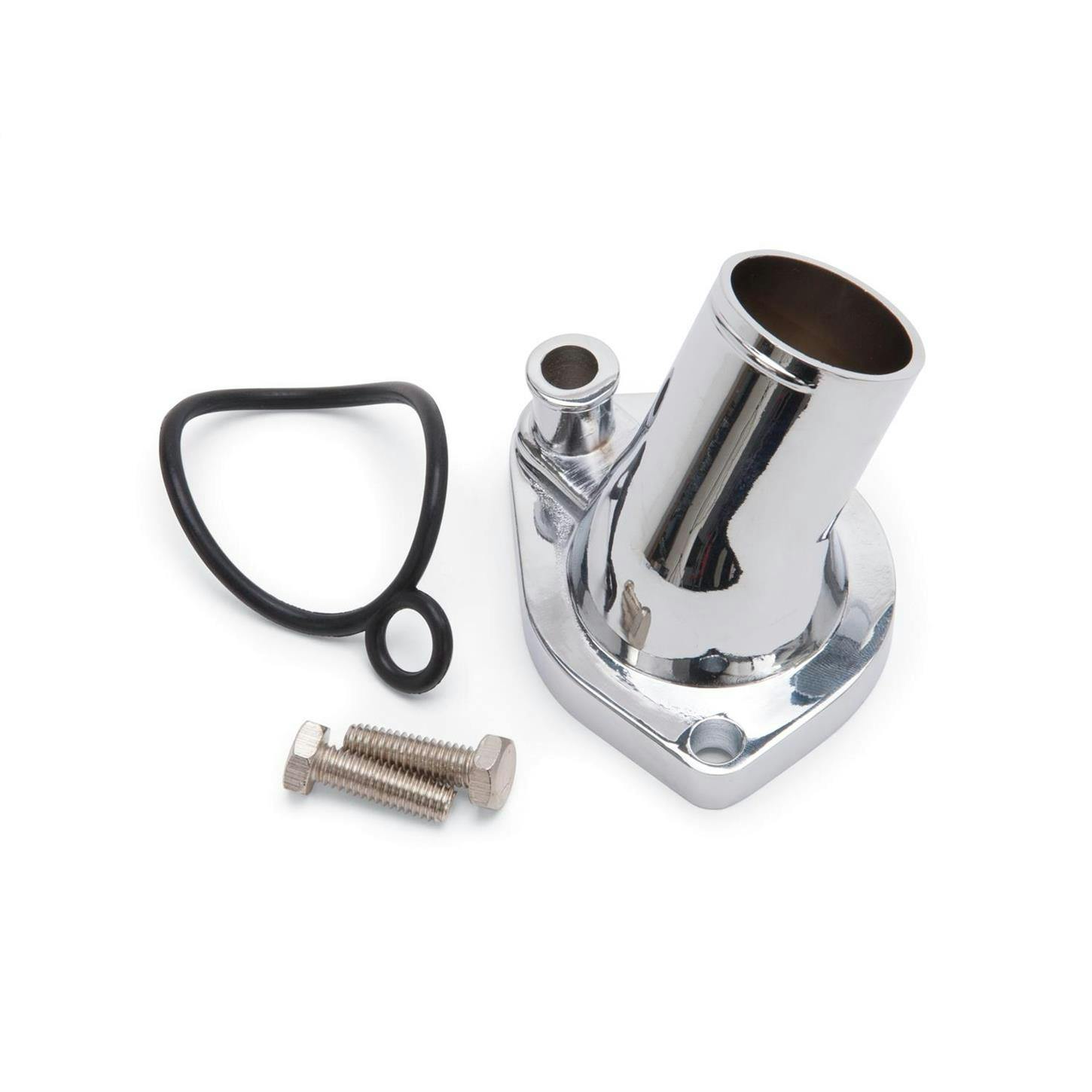 Edelbrock 4814 Polished Aluminum Water Neck, Straight, 15 Degree