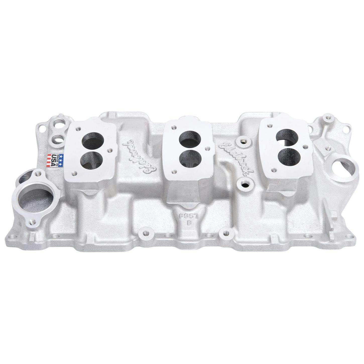 Edelbrock 5418 Small Block Chevy 3x2 3-Bolt Carb Intake Manifold