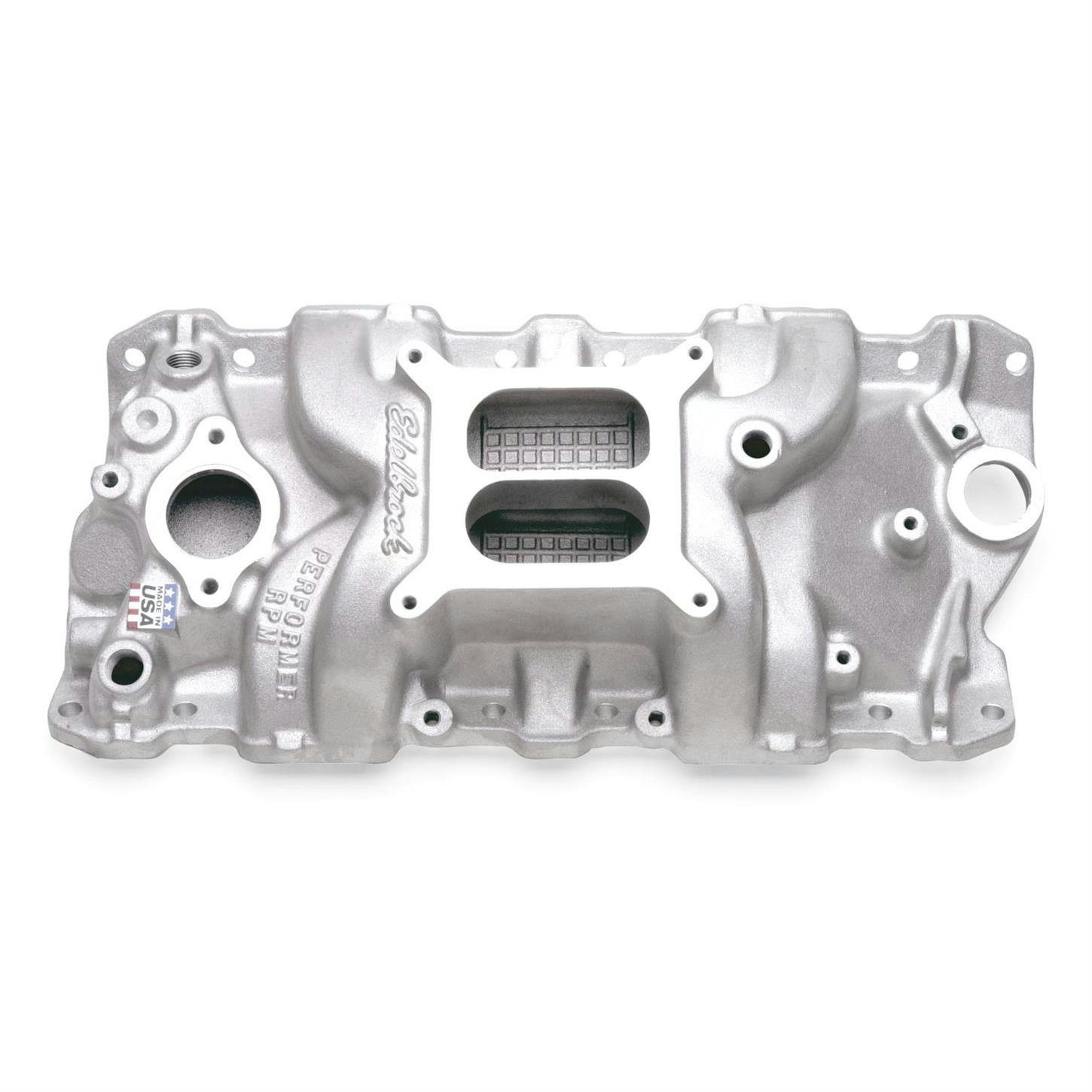 Edelbrock 7101 Performer RPM Intake Manifold, Plain Aluminum Finish