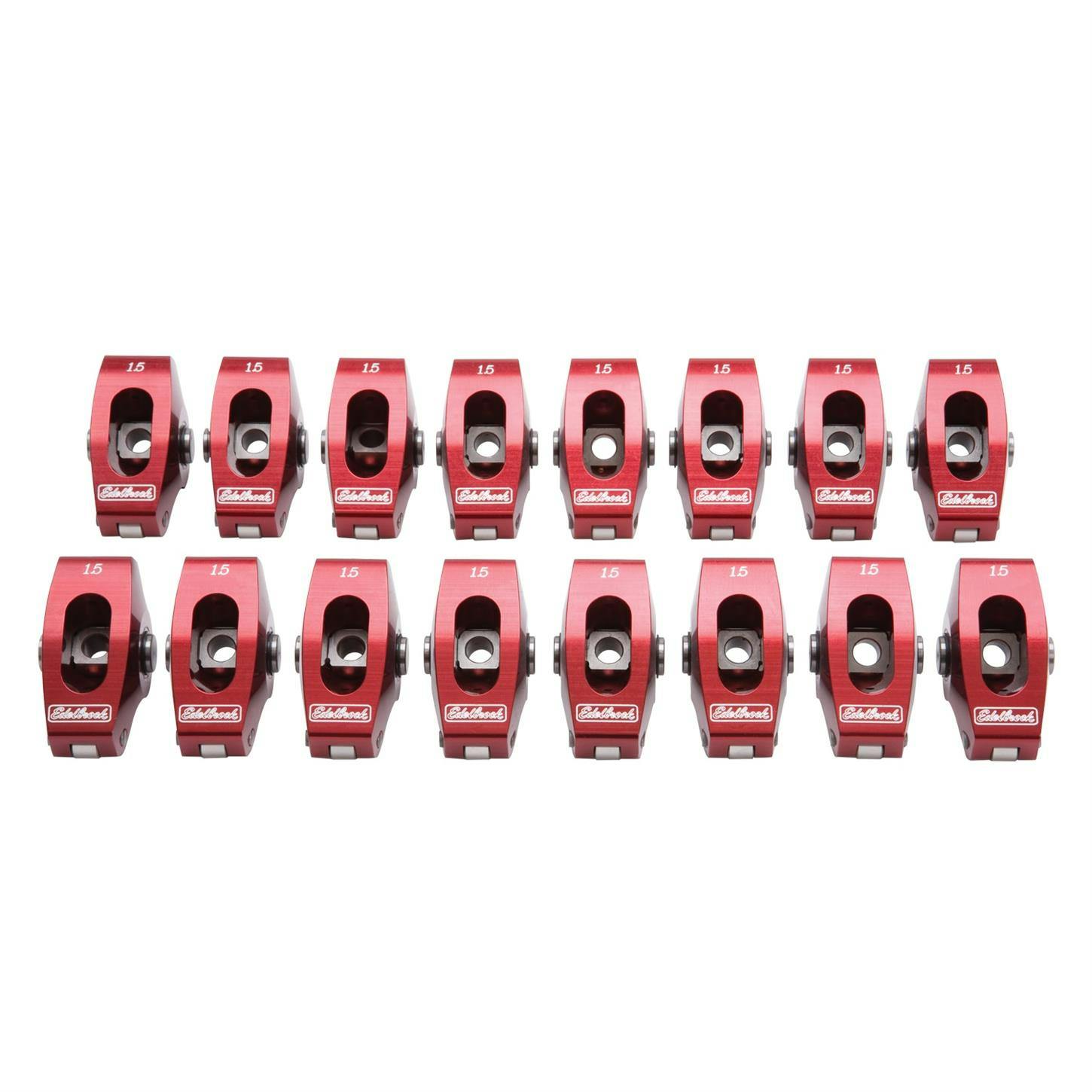 Edelbrock 77760 Roller Rocker Arm, Small Block Chevy, Red Anodized