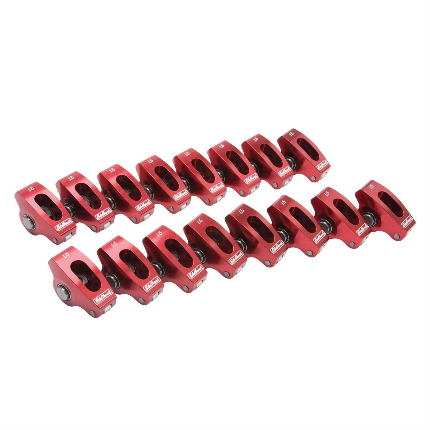 Edelbrock 77760 Roller Rocker Arm, Small Block Chevy, Red Anodized