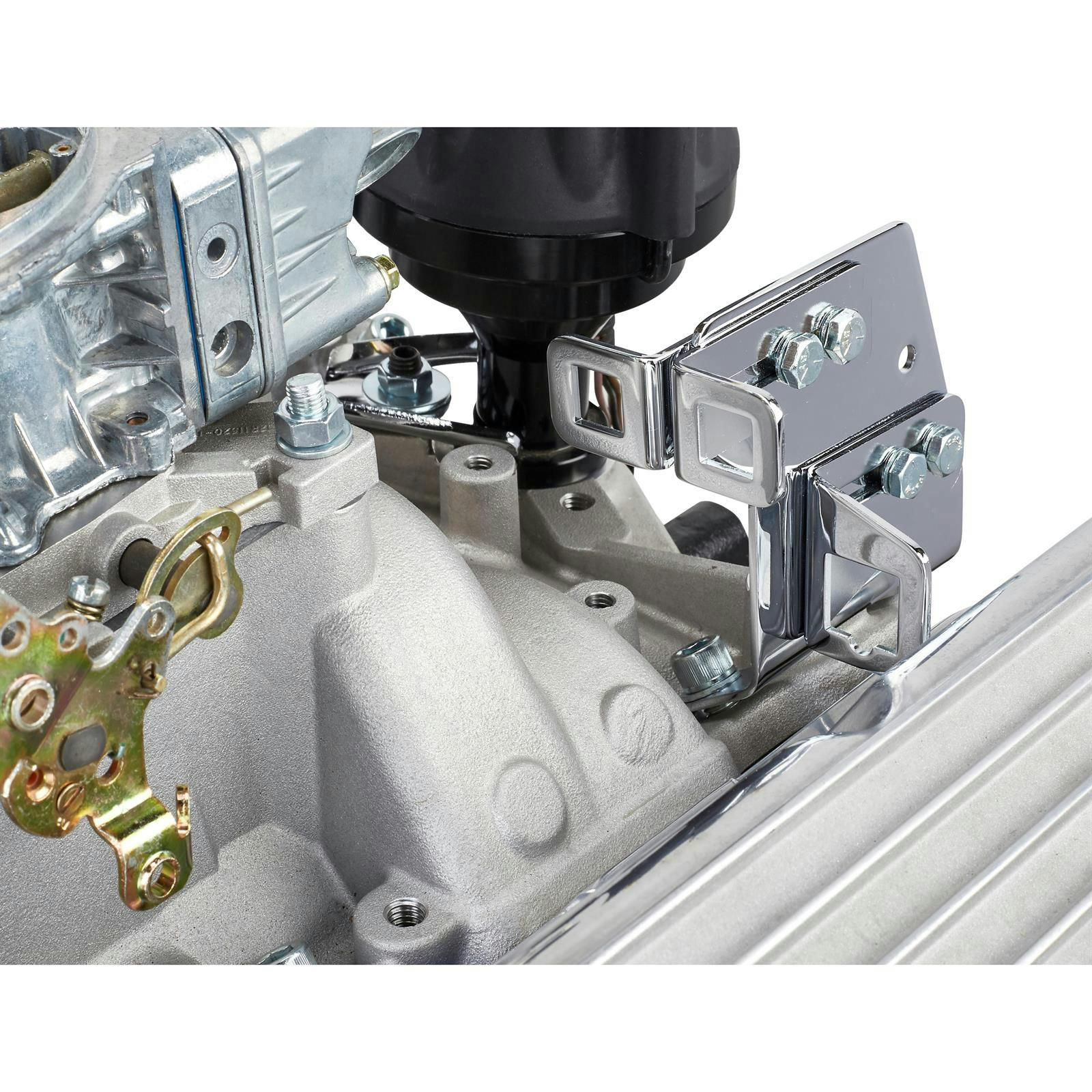 Edelbrock 8030 Throttle Cable Bracket, Steel, Chrome, SB Chevy