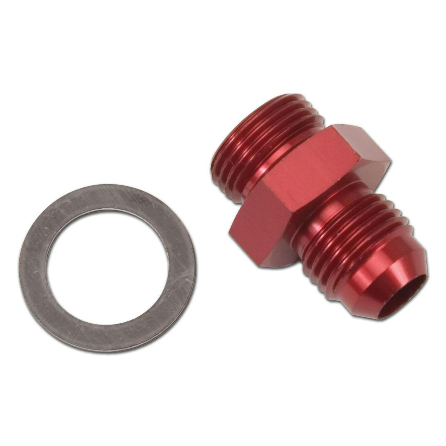 Edelbrock 8087 Carburetor Inlet Fittings, Male, Aluminum, Red