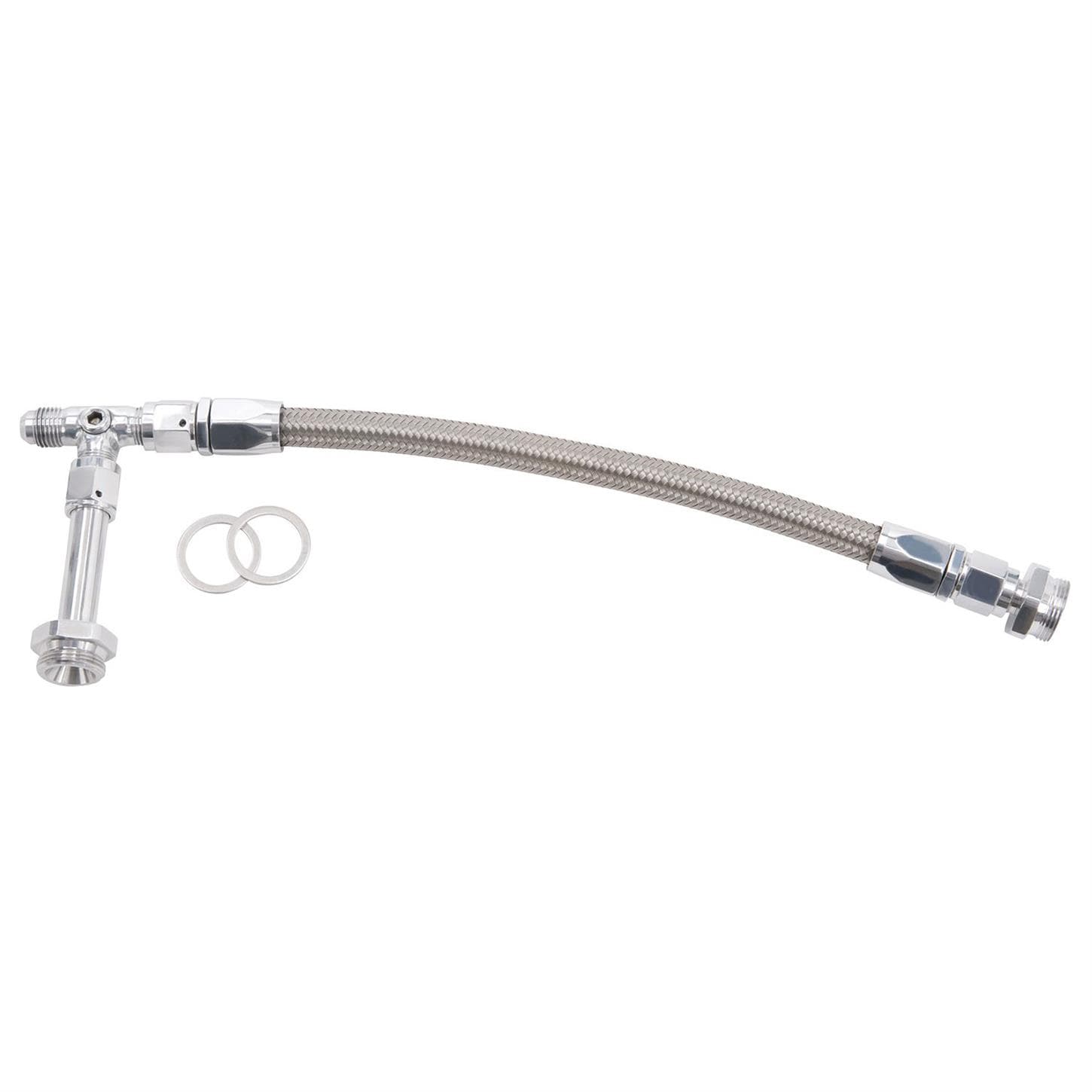 Edelbrock 8107 Dual-Feed Fuel Line Kit with Polished Finish