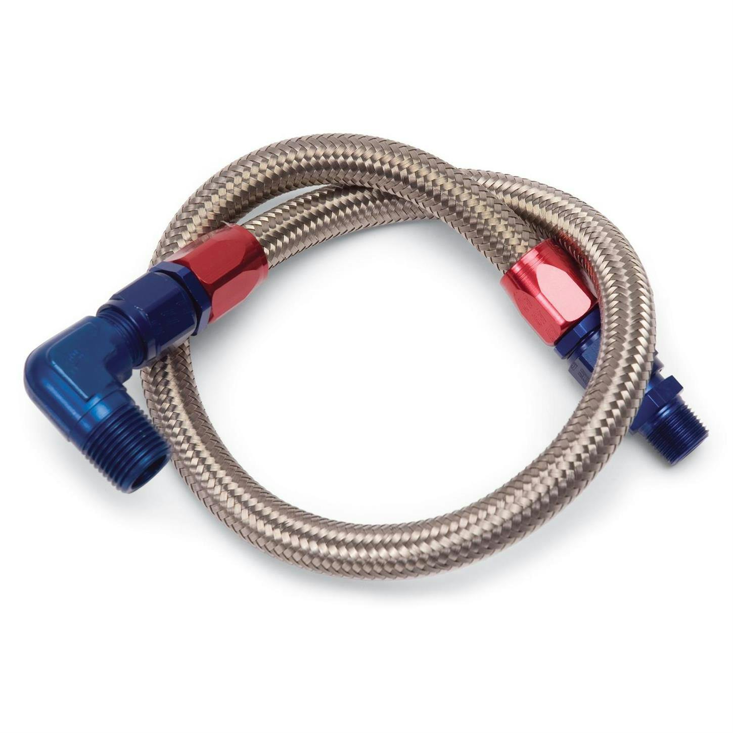 Edelbrock 8127 Stainless Steel Braided Fuel Lines, 27 Inch