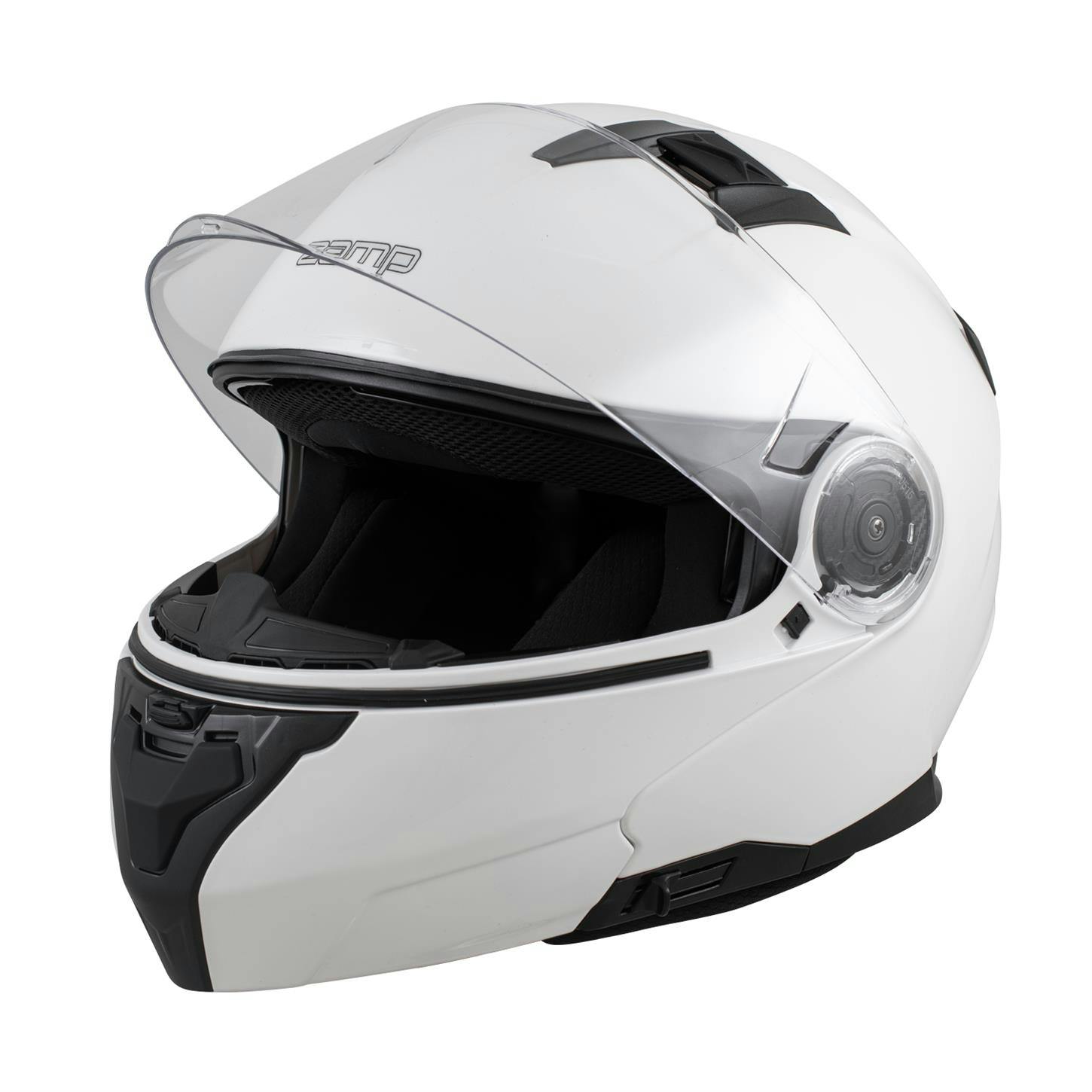 Zamp FL-4 Motorcycle Helmet With Flip-Up Chin Bar, White, XS-XXL