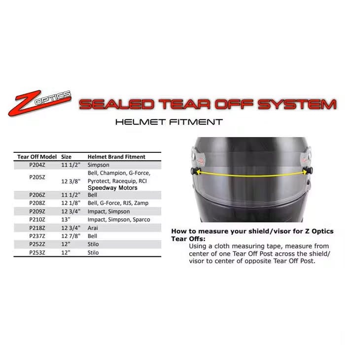 Z Optics Sealed Helmet Tear Offs 3 Stacks/8