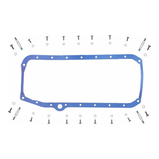 Fel-Pro OS34509T 1 Pc Thin Oil Pan Gasket, S/B Chevy, 2 Pc Main