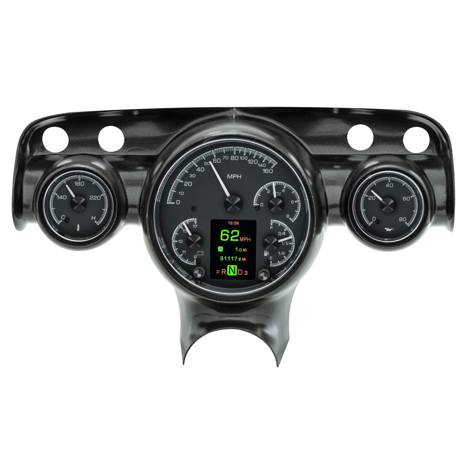 Dakota Digital HDX-57C-K 1957 Chevy Car HDX Instruments, Black