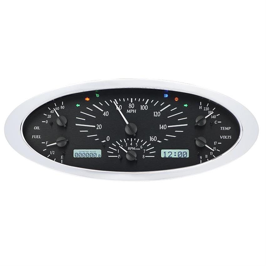 Dakota Digital VHX-32F-S-R 1932 Ford Car VHX Instruments, Silver