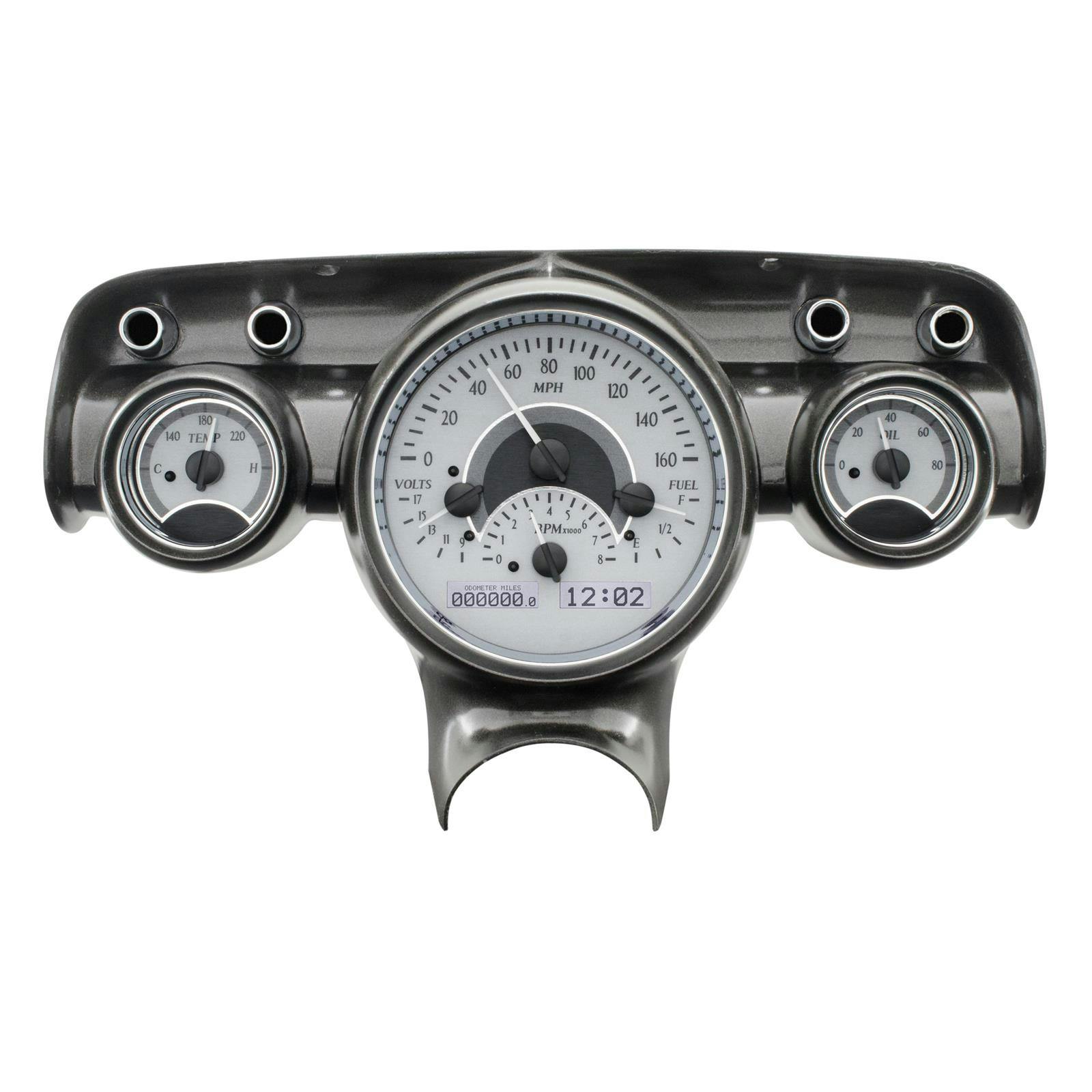 Dakota Digital VHX-57C-S-W 1957 Chevy Car VHX Instruments, Silver