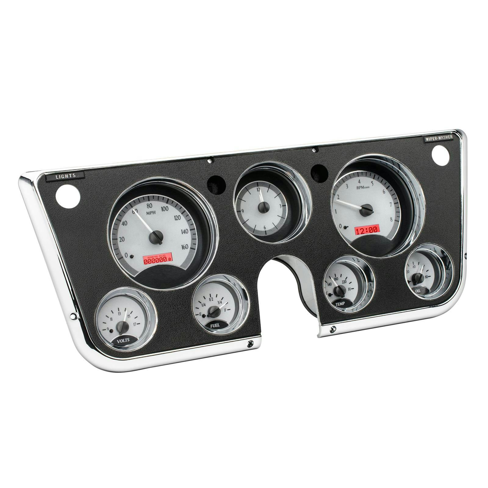 Dakota Digital VHX-67C-PA-S-R 67-72 GM Truck VHX Gauges, Sil/Red
