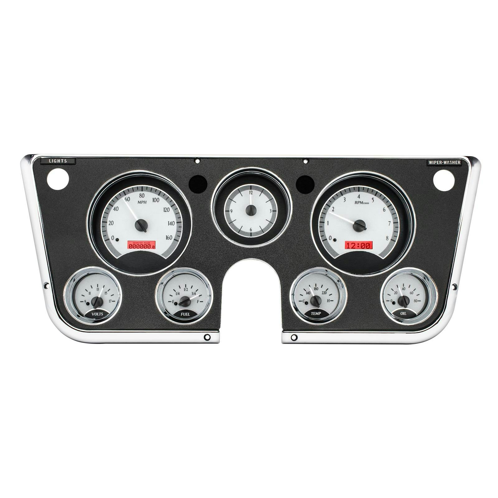Dakota Digital VHX-67C-PA-S-R 67-72 GM Truck VHX Gauges, Sil/Red