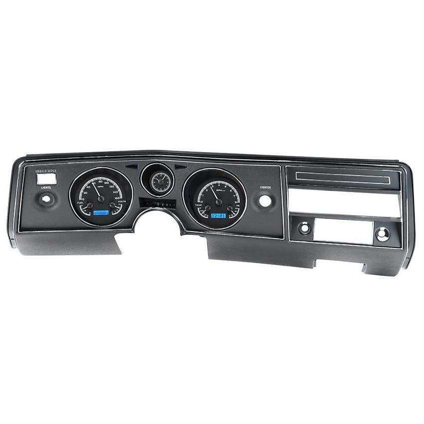Dakota Digital VHX-69C-CVA-K-B 69 Chevelle VHX Gauges, Black/Blue